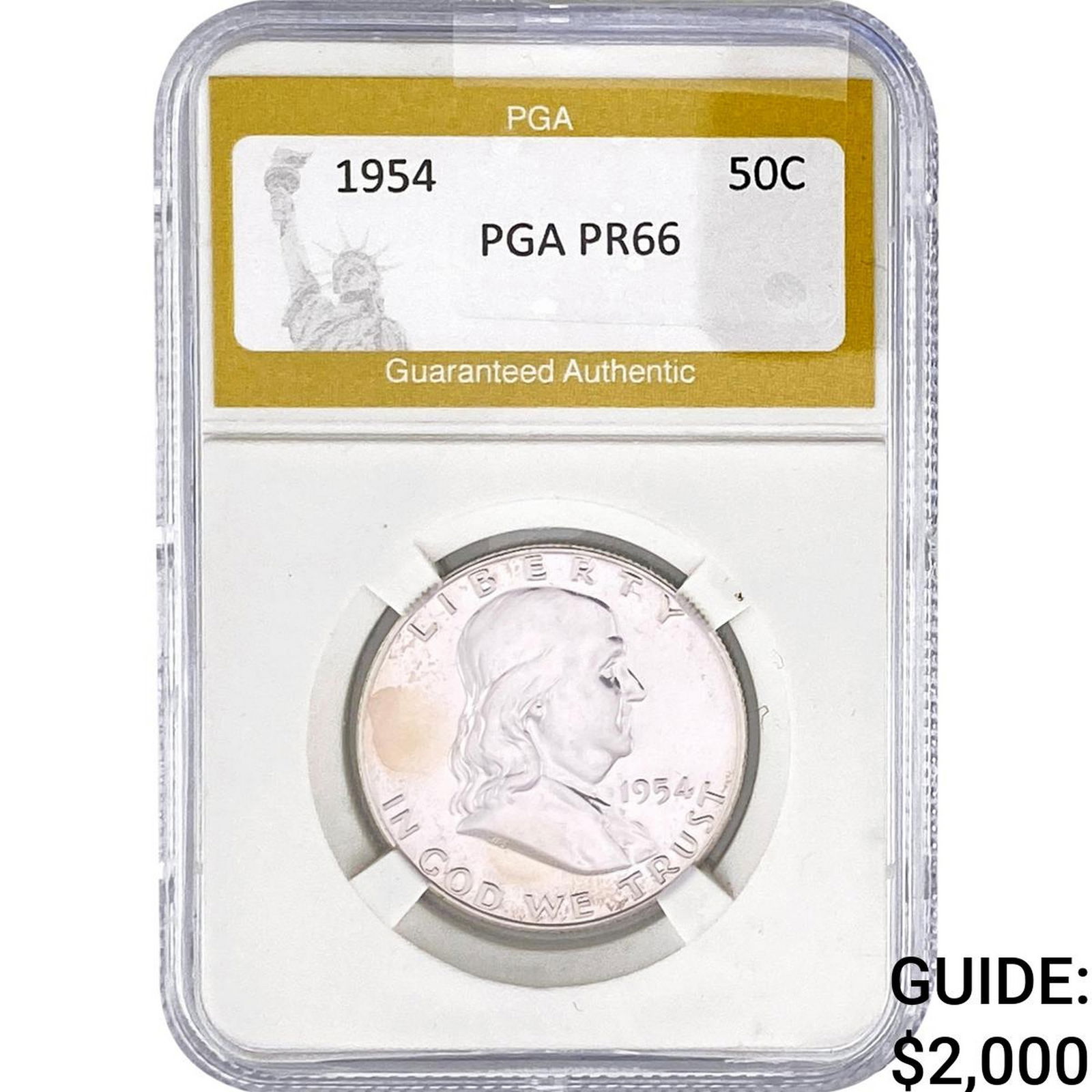 1954 Franklin Half Dollar PGA PR66: 1954 Franklin Half Dollar PGA PR66