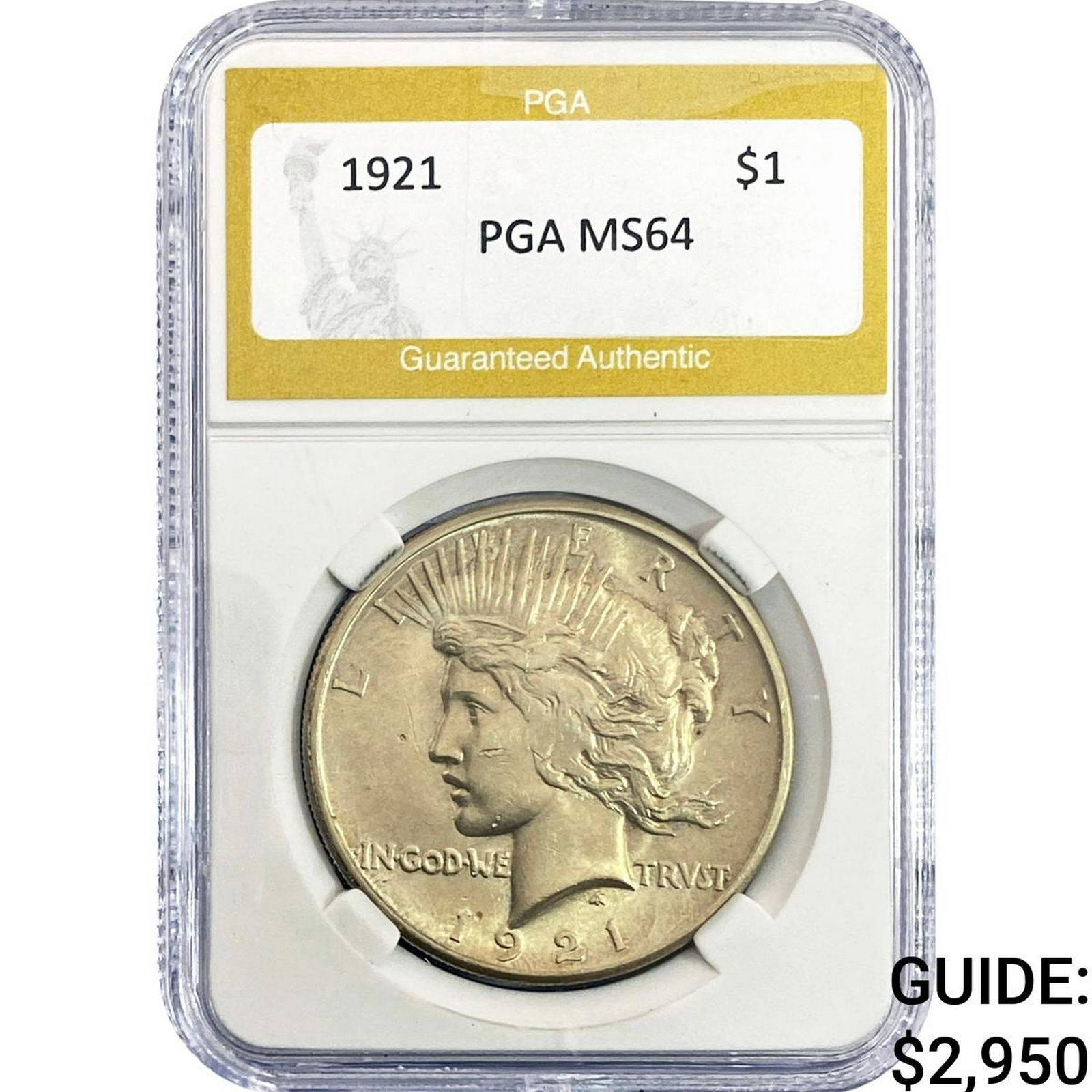 1921 Silver Peace Dollar PGA MS64 (1 of 2)