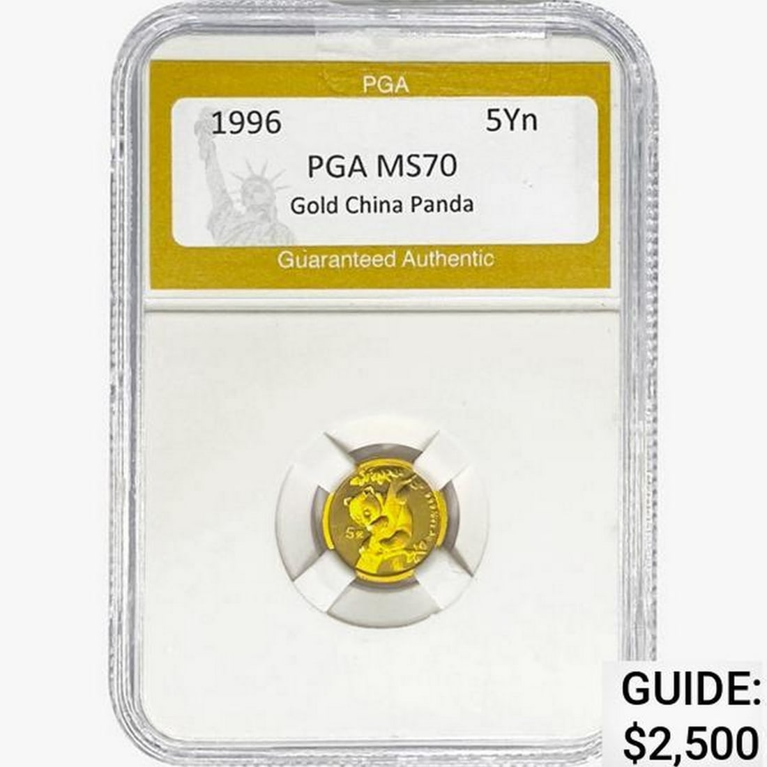 1996 1/10 oz Gold China Panda 5 Yuan PGA MS70: 1996 1/10 oz Gold China Panda 5 Yuan PGA MS70