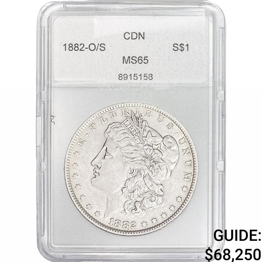 1882-O/S Morgan Silver Dollar CDN MS65 (1 of 2)