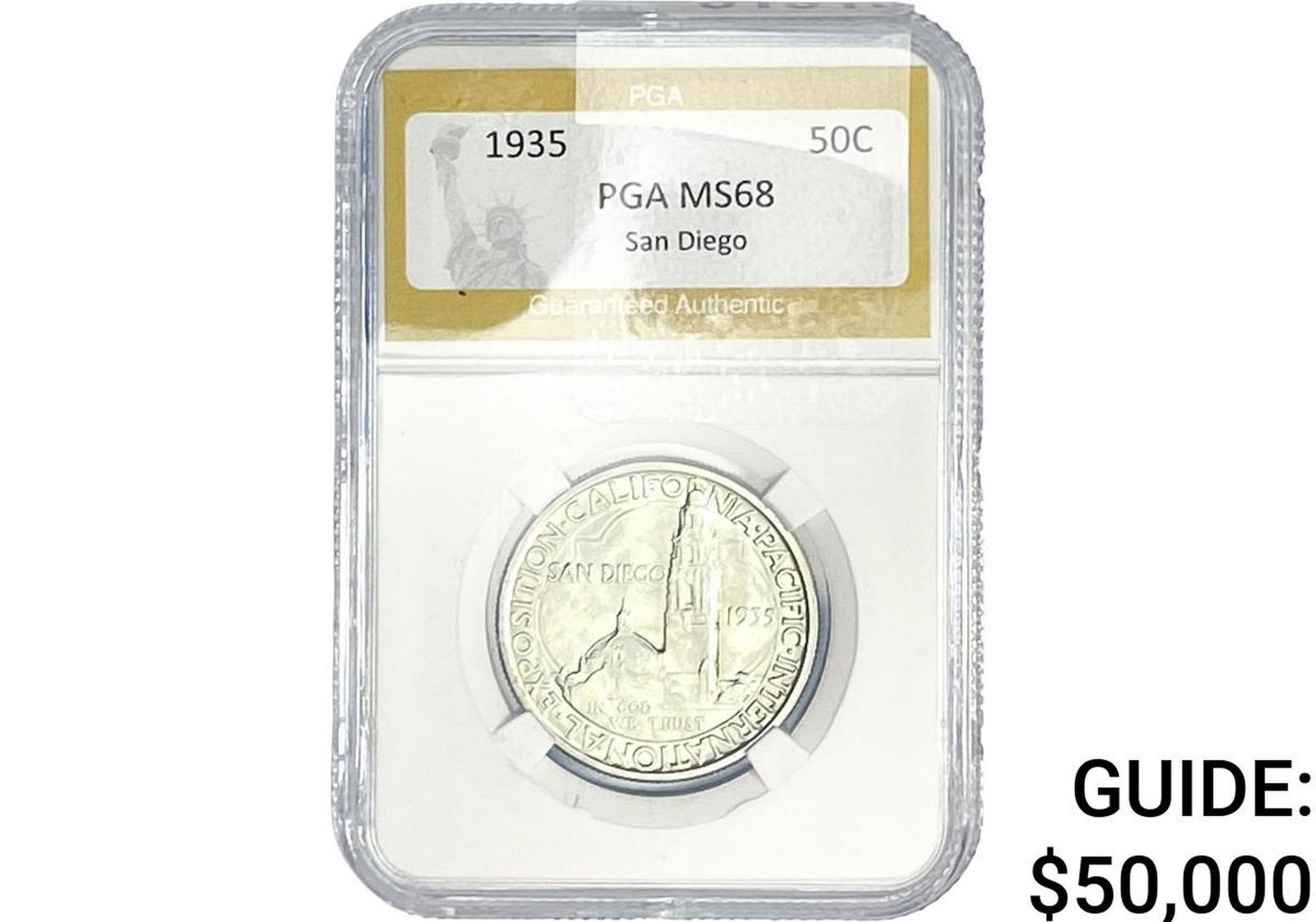 1935 San Diego Half Dollar PGA MS68: 1935 San Diego Half Dollar PGA MS68
