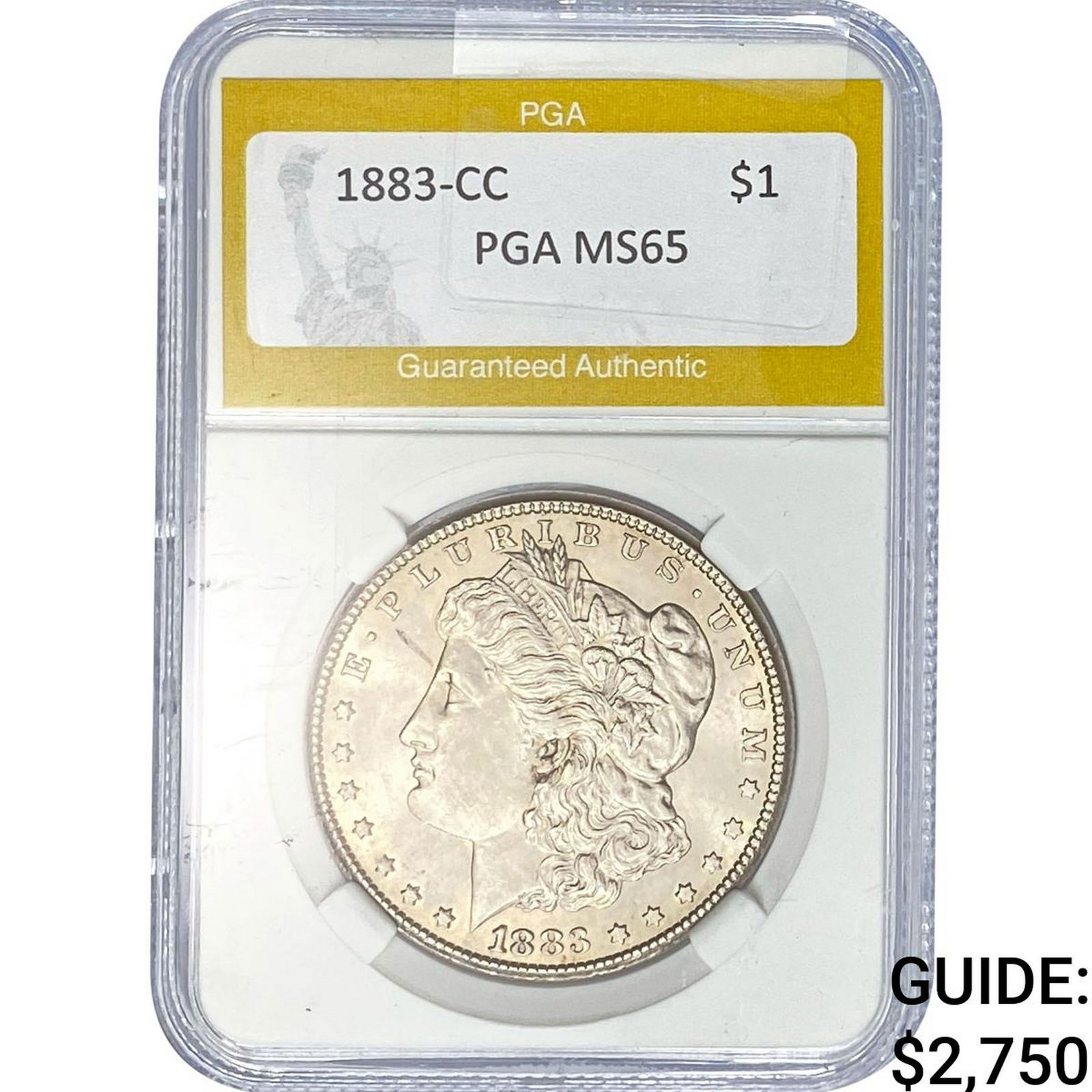 1883-CC Morgan Silver Dollar PGA MS65: 1883-CC Morgan Silver Dollar PGA MS65
