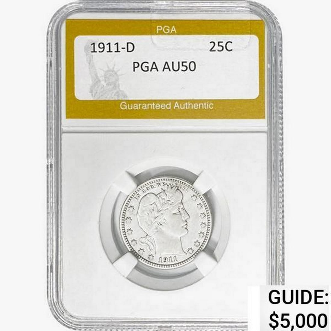 1911-D Barber Quarter PGA AU50 (1 of 2)