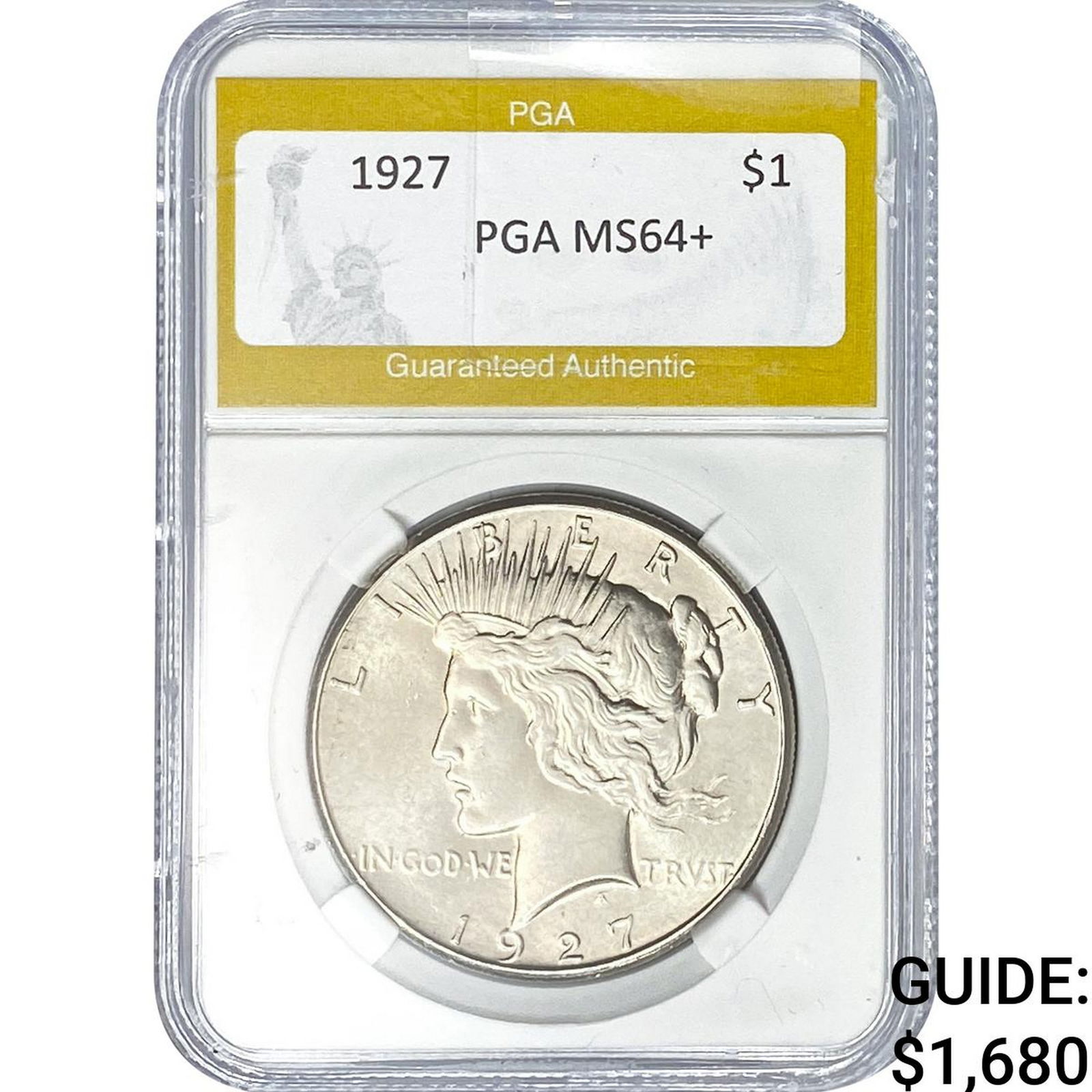 1927 Silver Peace Dollar PGA MS64+ (1 of 2)