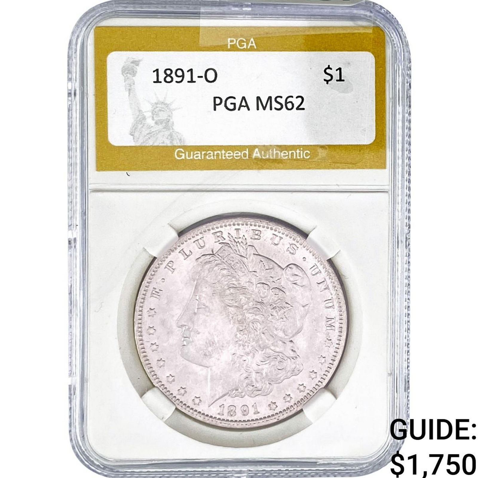 1891-O Morgan Silver Dollar PGA MS62: 1891-O Morgan Silver Dollar PGA MS62