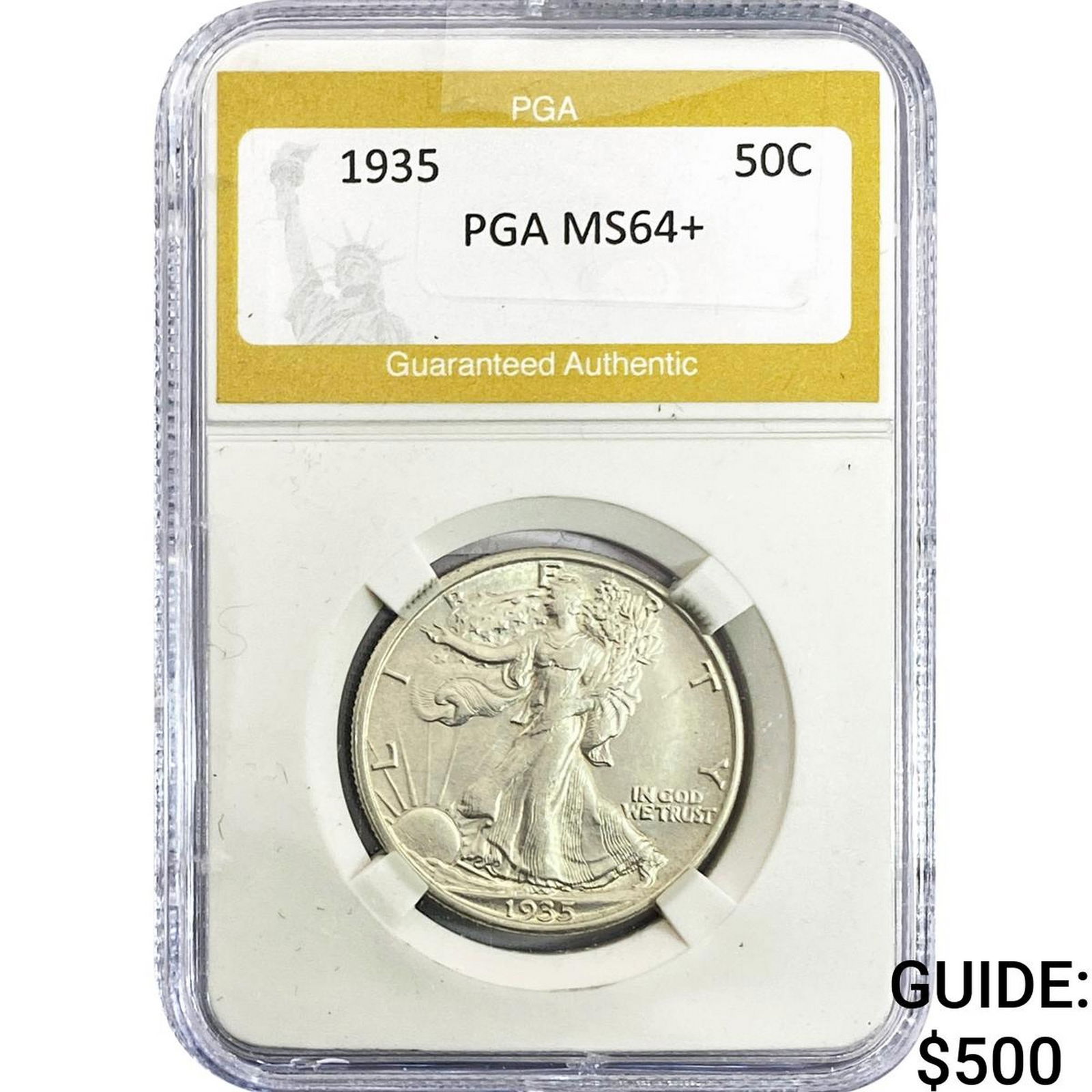 1935 Walking Liberty Half Dollar PGA MS64+: 1935 Walking Liberty Half Dollar PGA MS64+