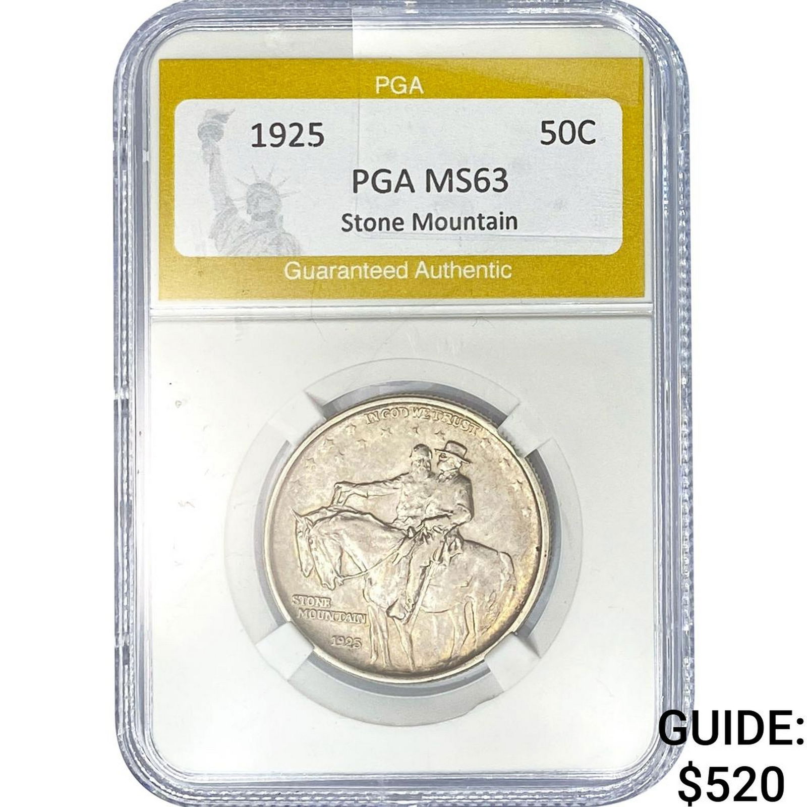 1925 Stone Mountain Half Dollar PGA MS63: 1925 Stone Mountain Half Dollar PGA MS63