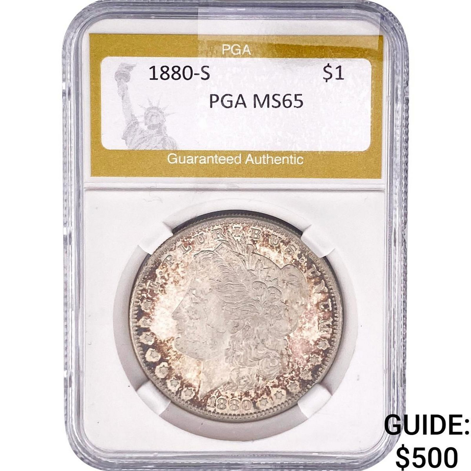 1880-S Morgan Silver Dollar PGA MS65 (1 of 2)
