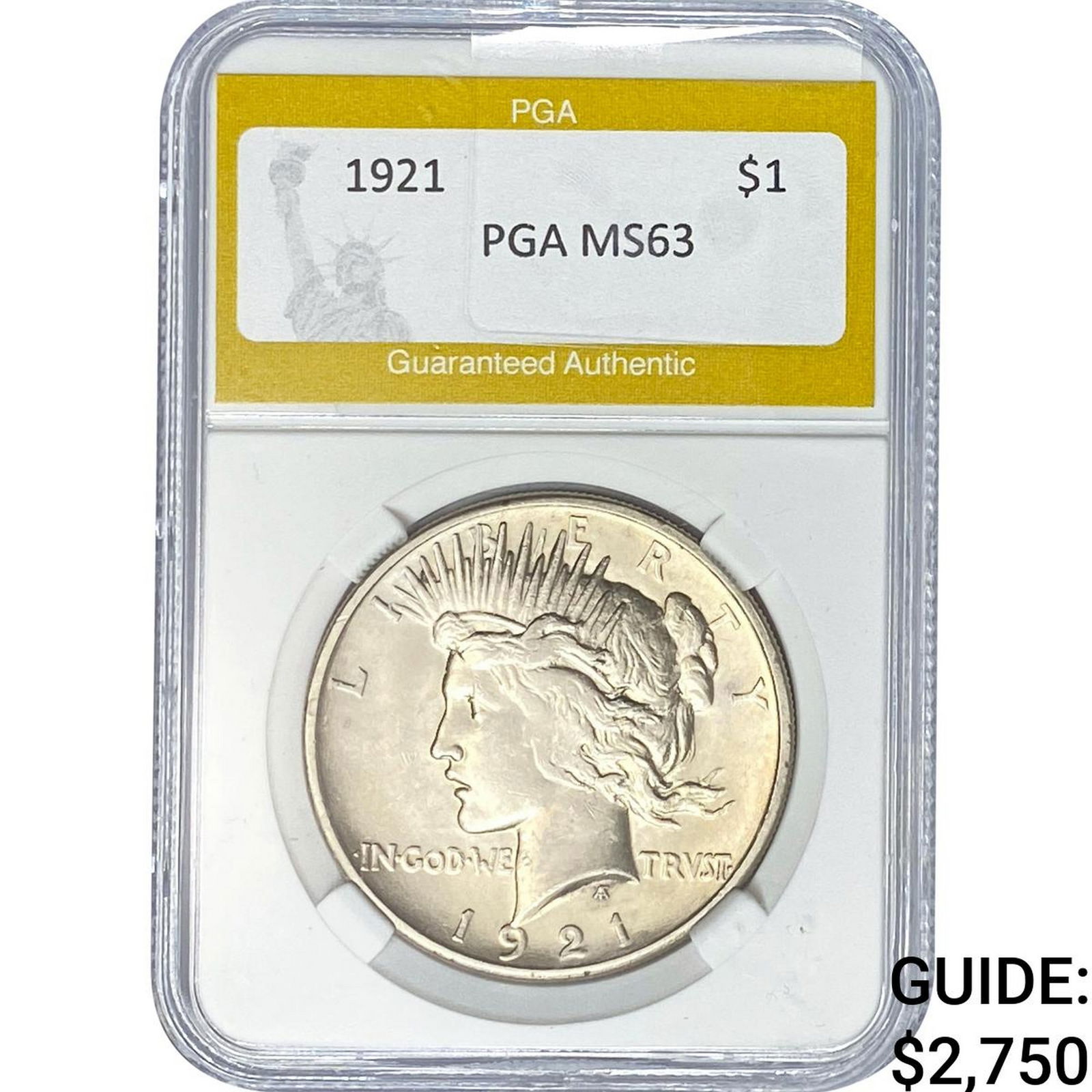 1921 Silver Peace Dollar PGA MS63 (1 of 2)