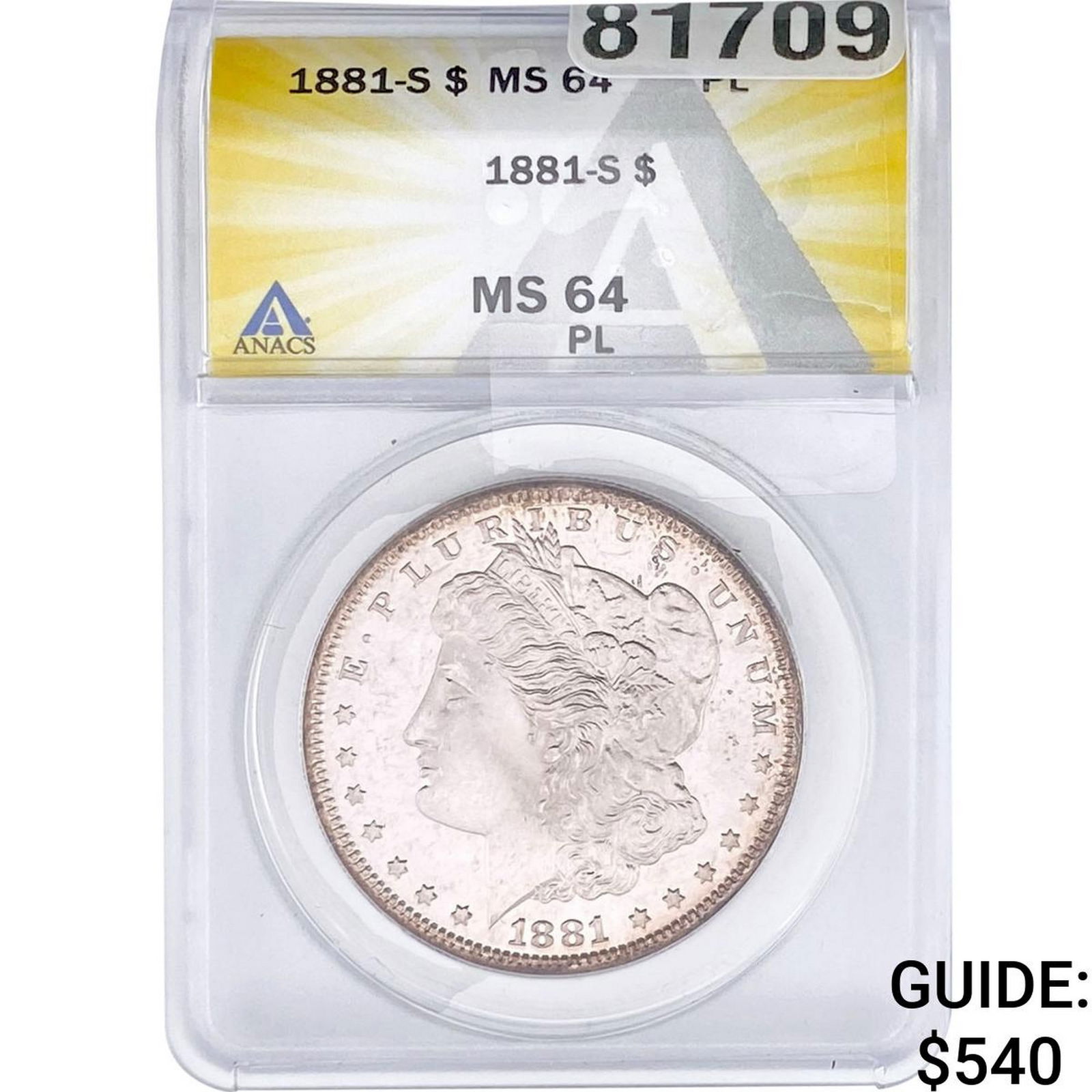 1881-S Morgan Silver Dollar ANACS MS64 PL (1 of 2)
