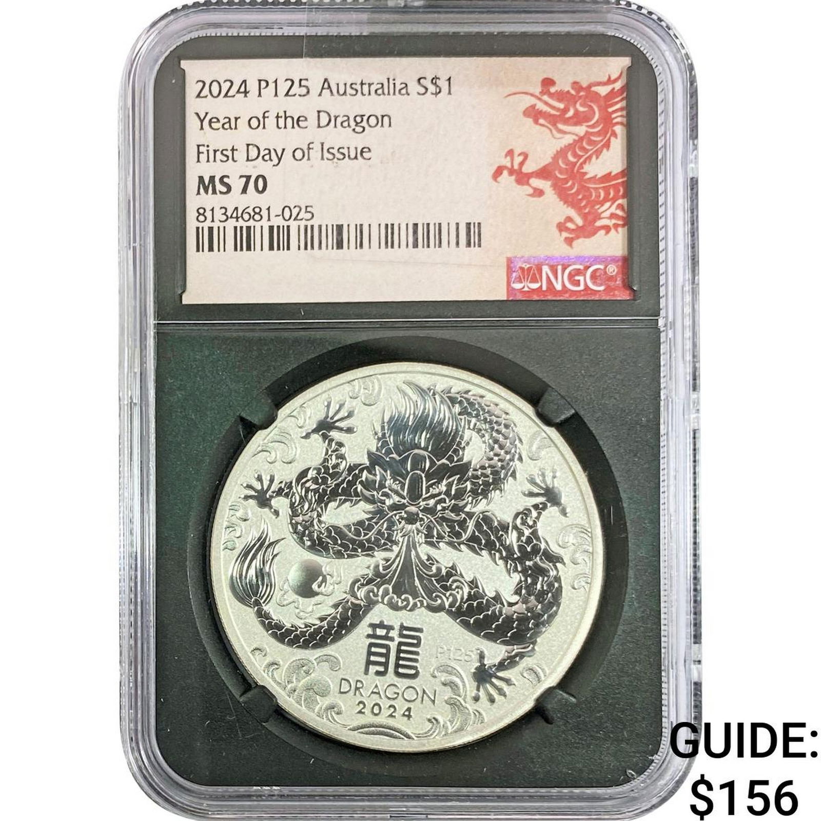 2024 Austrailia 1oz Silver $1-Year of the Dragon MS70 (1 of 2)