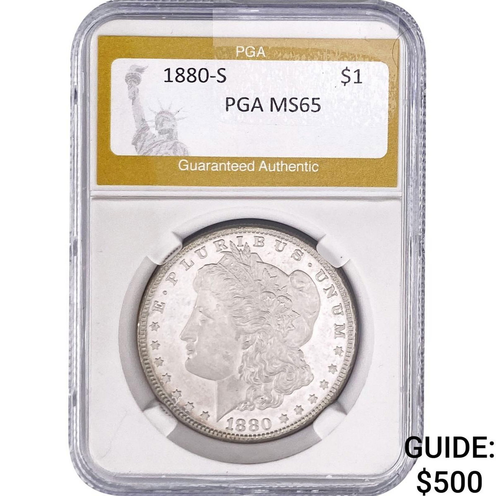 1880-S Morgan Silver Dollar PGA MS65 (1 of 2)