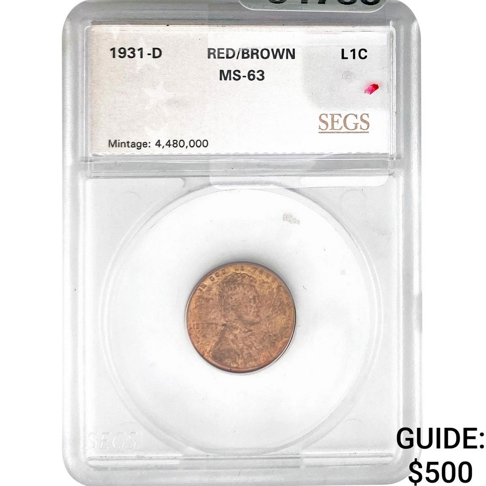 1931-D Wheat Cent SEGS MS63 RB (1 of 2)