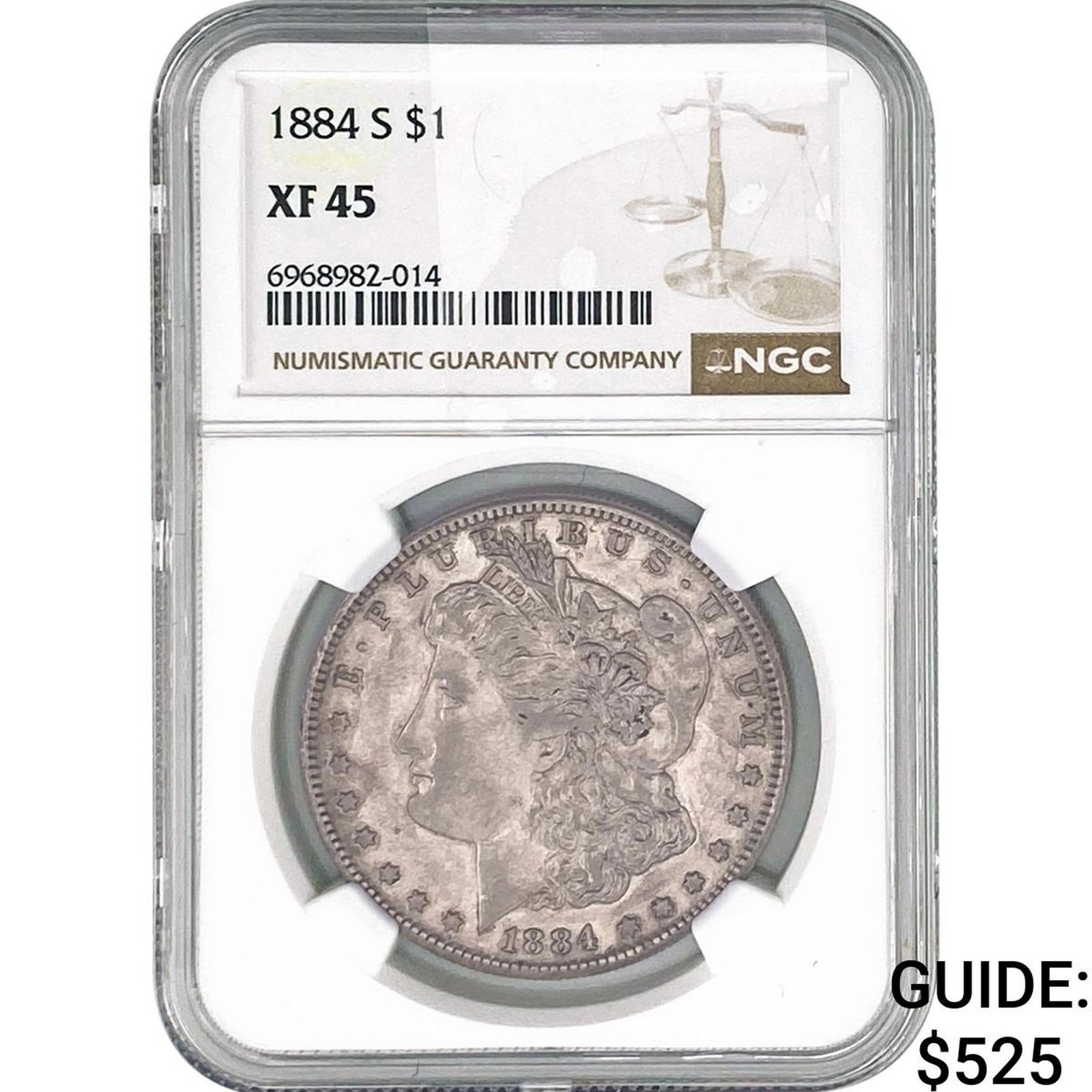 1884-S Morgan Silver Dollar NGC XF45: 1884-S Morgan Silver Dollar NGC XF45