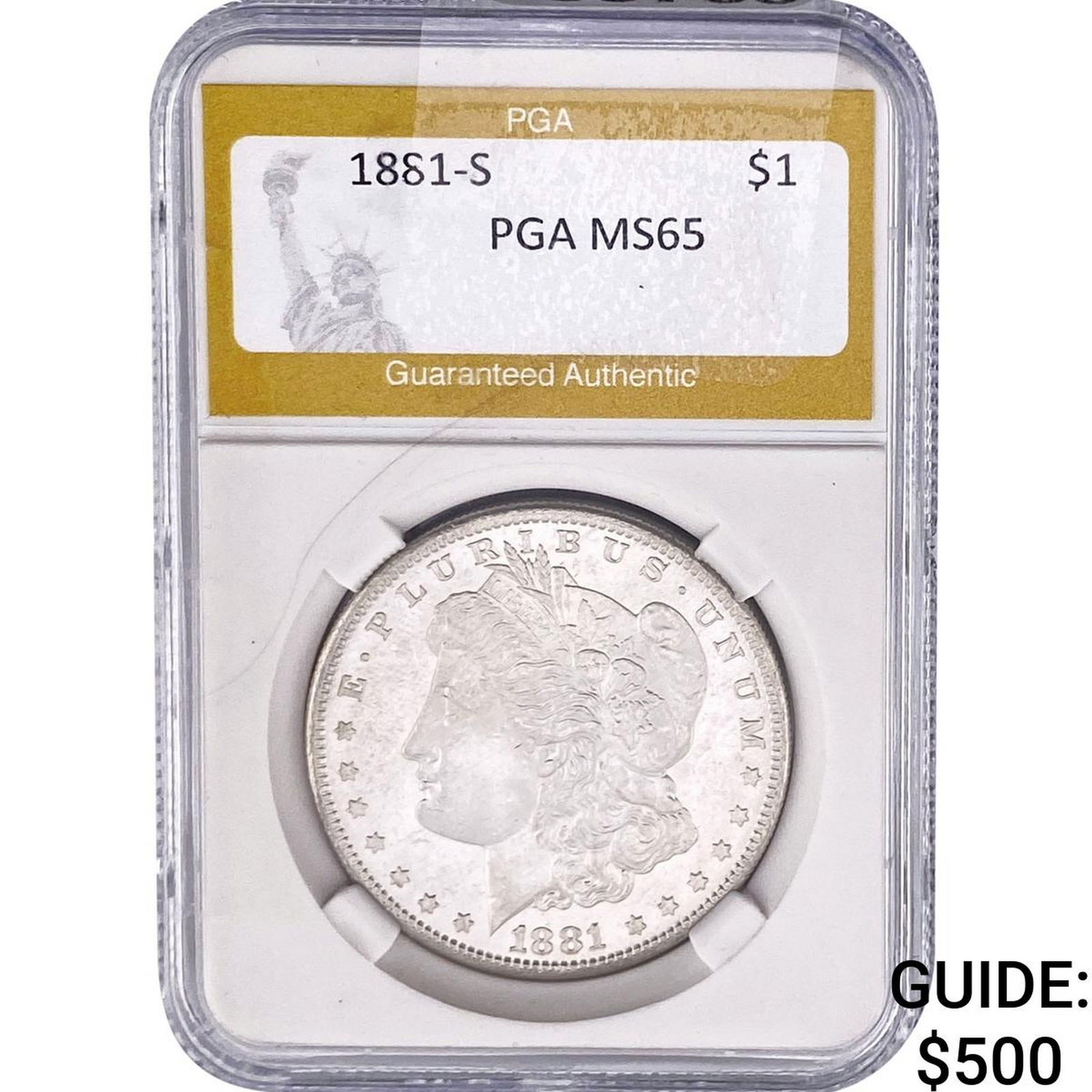 1881-S Morgan Silver Dollar PGA MS65 (1 of 2)