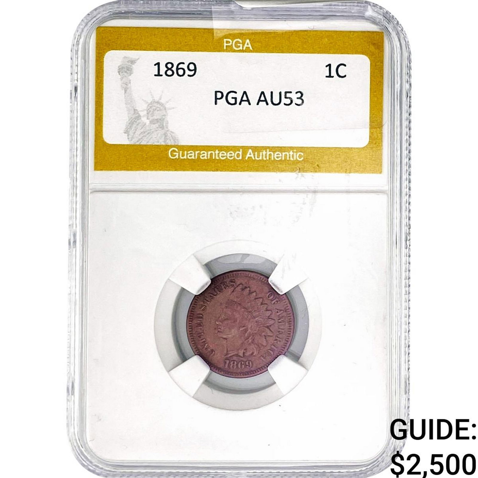 1869 Indian Head Cent PGA AU53 (1 of 2)