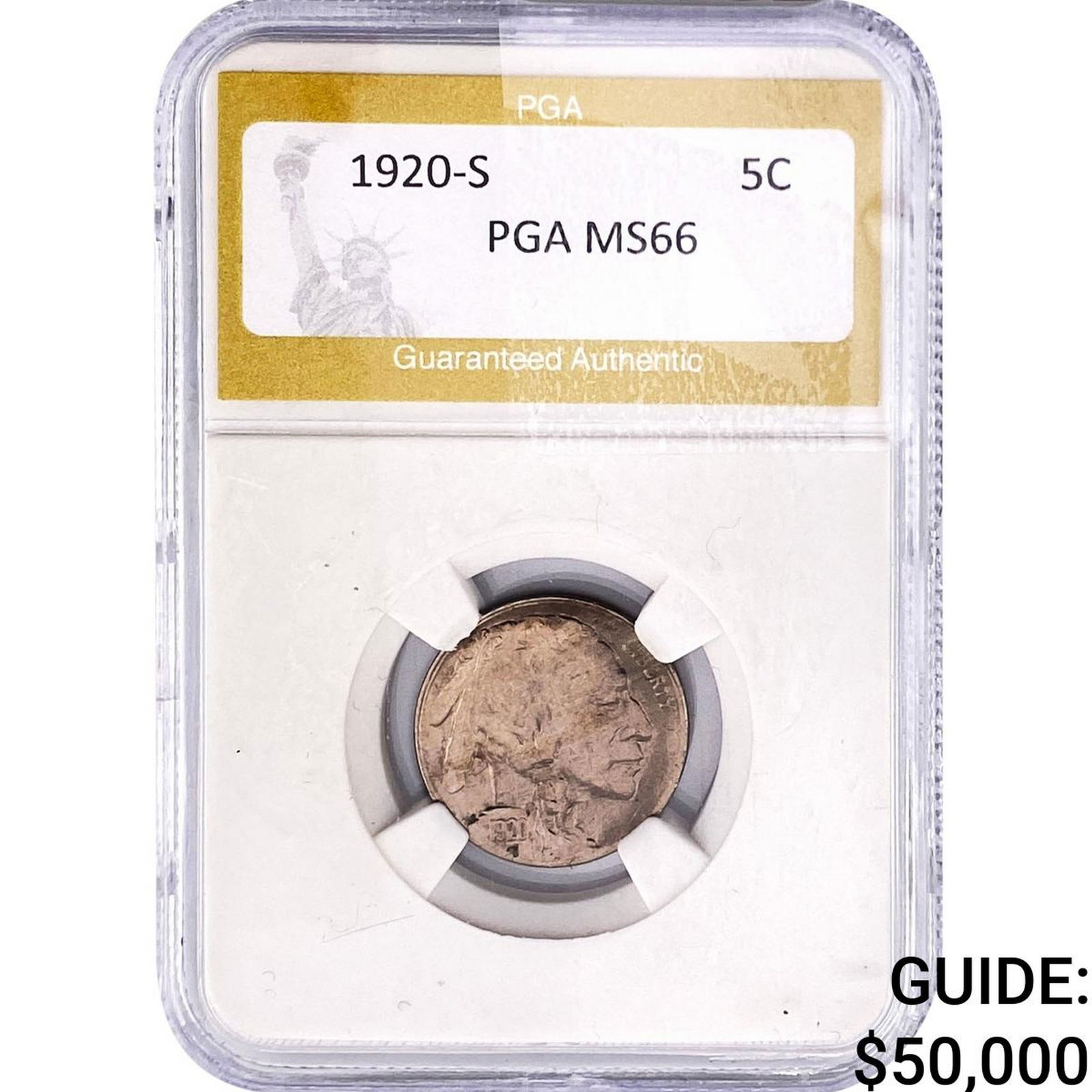 1920-S Buffalo Nickel PGA MS66: 1920-S Buffalo Nickel PGA MS66