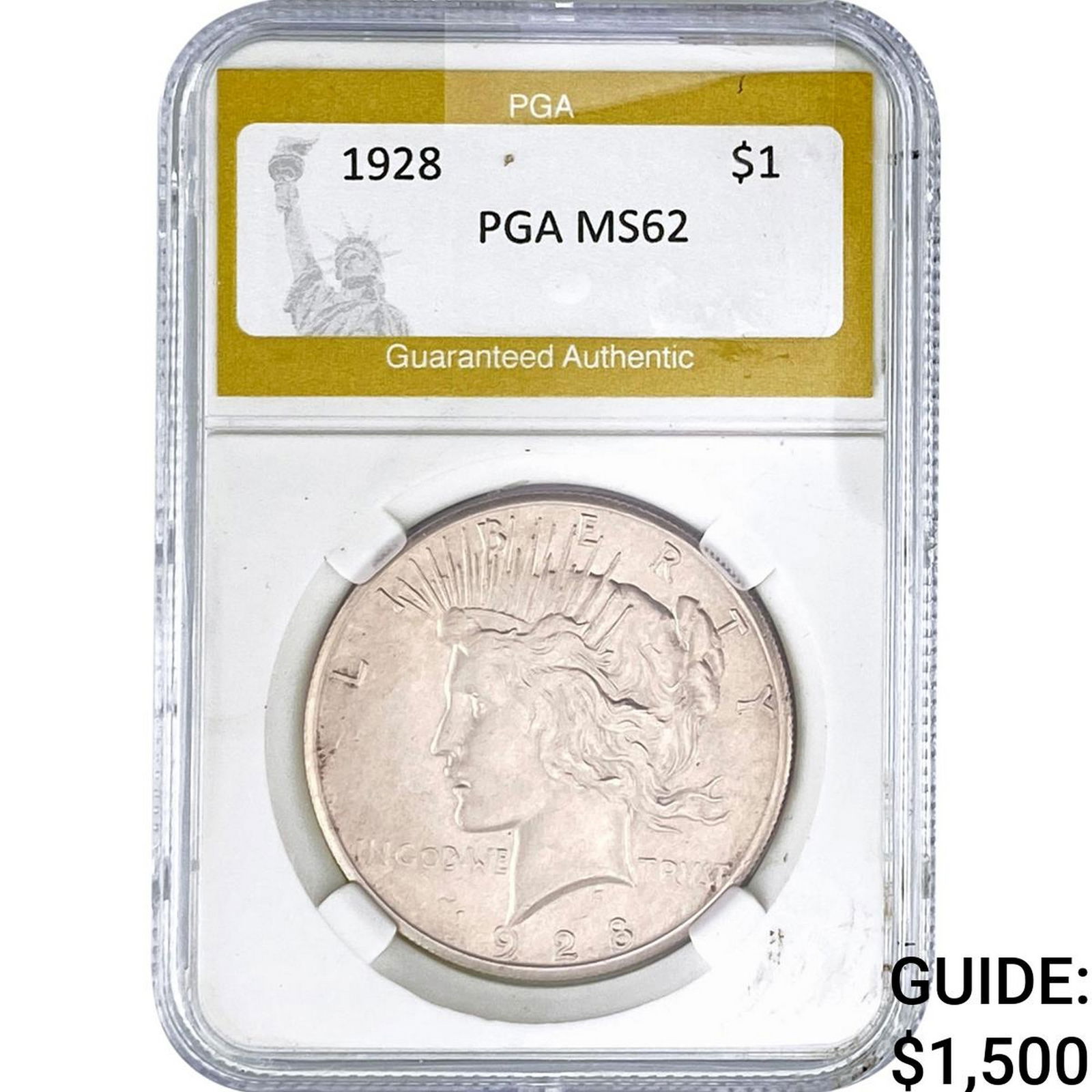 1928 Silver Peace Dollar PGA MS62 (1 of 2)