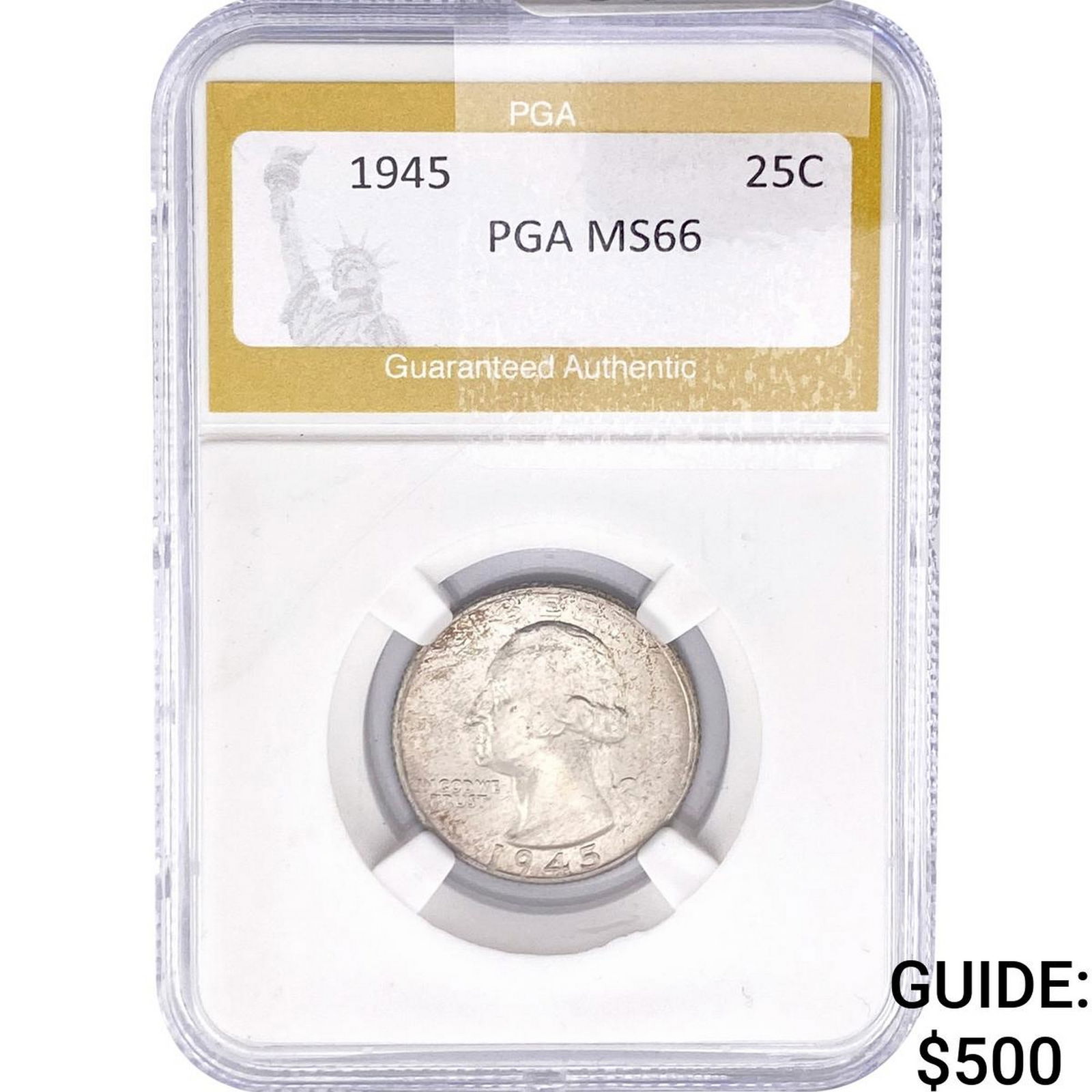 1945 Washington Silver Quarter PGA MS66: 1945 Washington Silver Quarter PGA MS66
