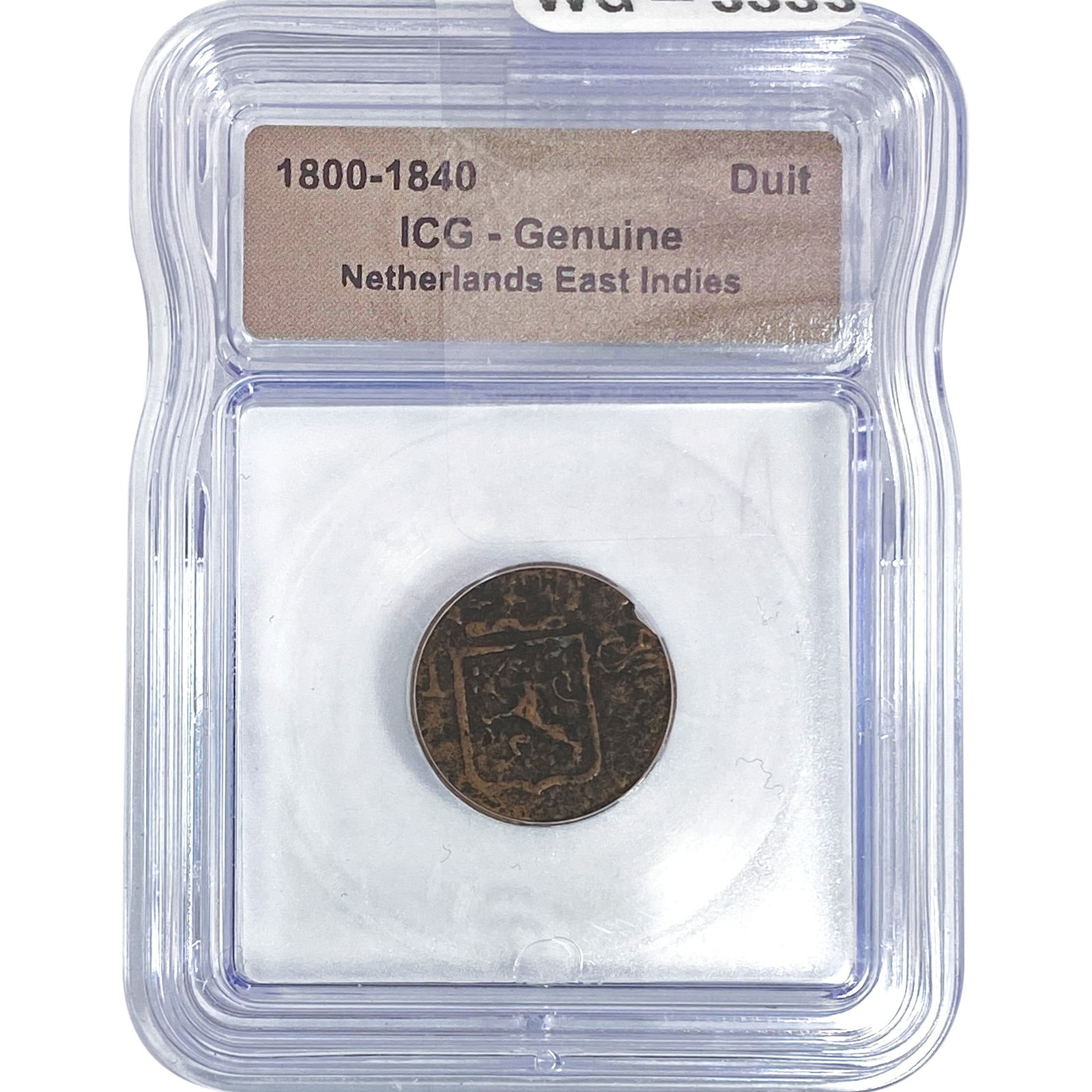 Netherlands East Indies Duit ICG Genuine: Netherlands East Indies Duit ICG Genuine