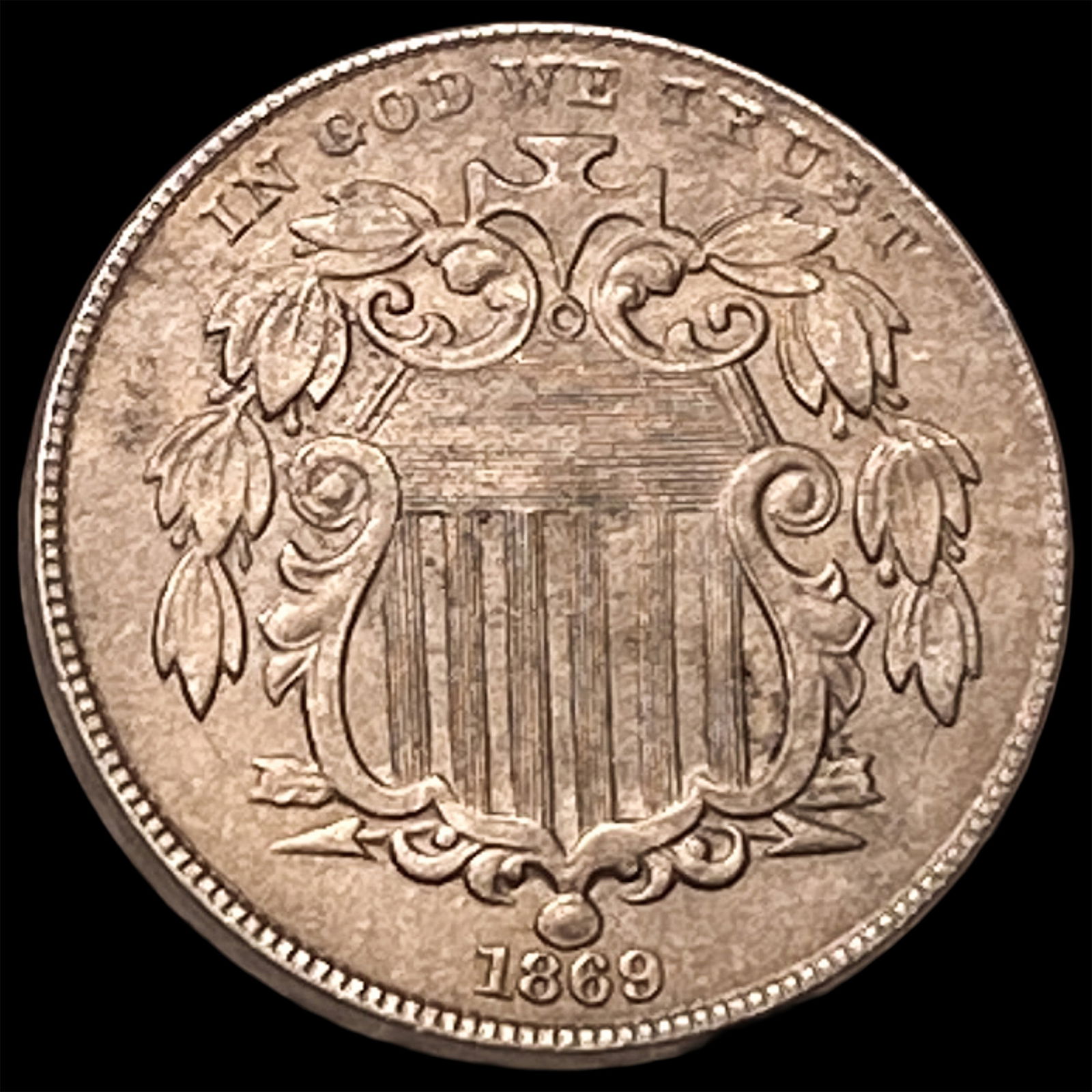1869 Shield Nickel CLOSELY UNCIRCULATED (1 of 2)