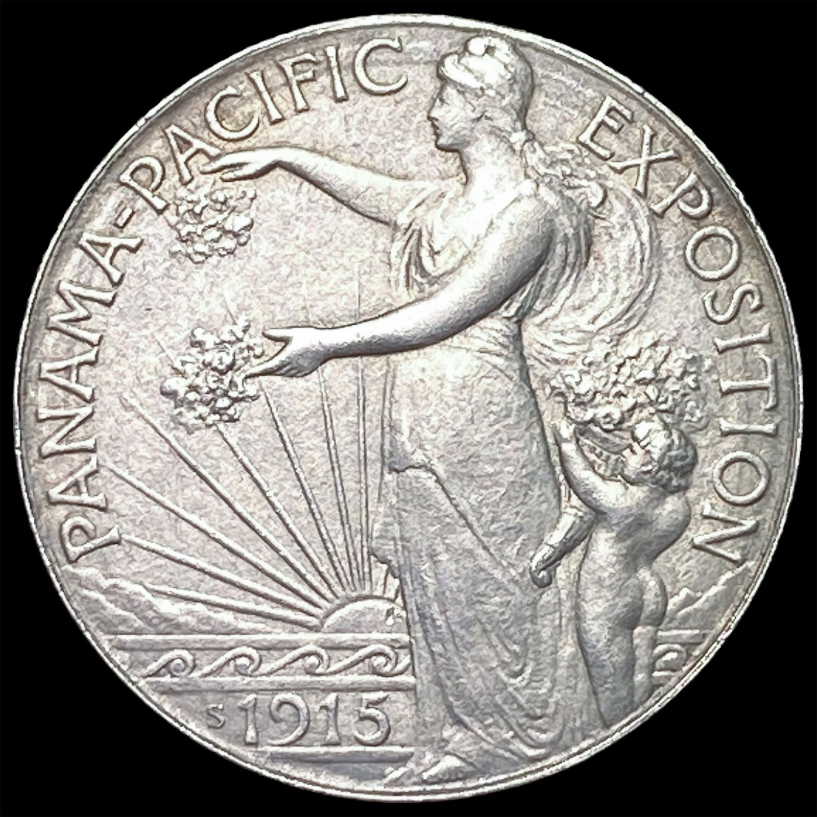 1915-S Silver Panama-Pacific Half Dollar CLOSELY UNCIRCULATED: 1915-S Silver Panama-Pacific Half Dollar CLOSELY UNCIRCULATED