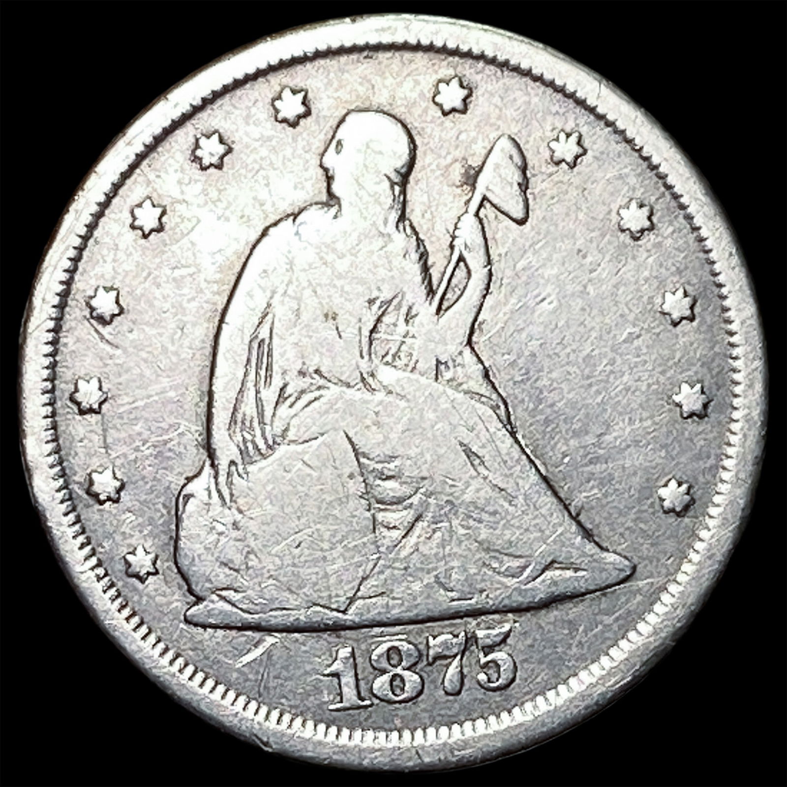 1875-CC Silver Twenty Cents NICELY CIRCULATED (1 of 2)
