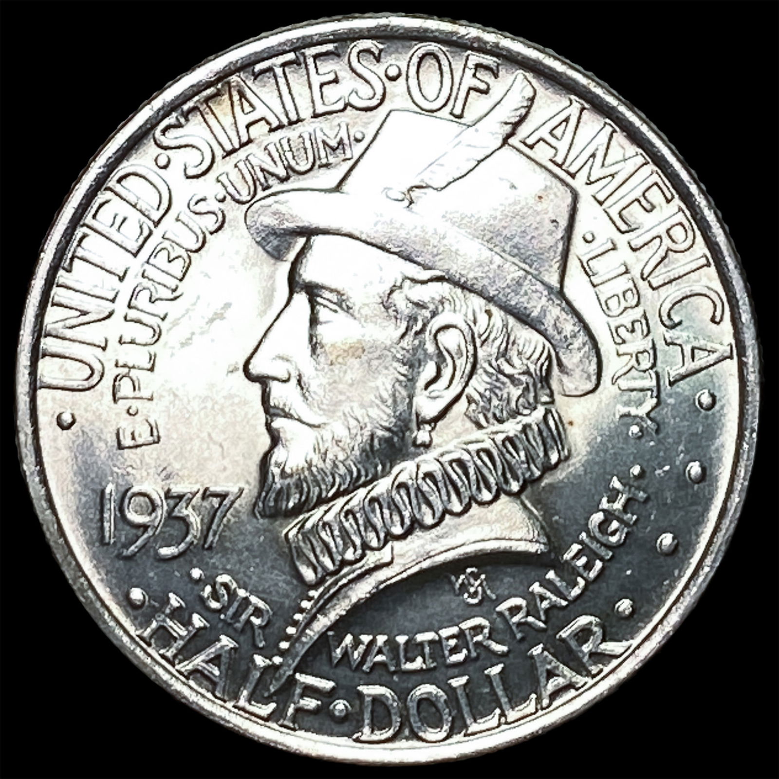 1937 Silver Half Dollar Roanoke Commemorative UNCIRCULATED (1 of 2)