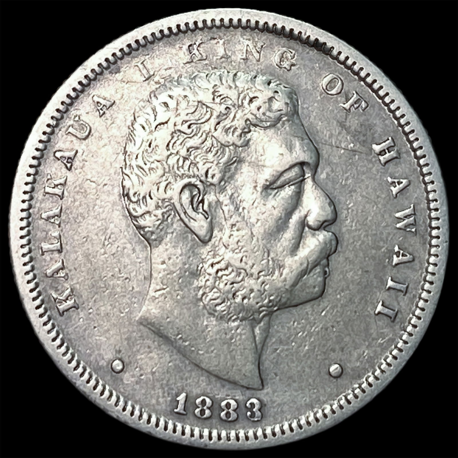 1883 Silver Hawaiian 1/2 Dollar NEARLY UNCIRCULATED (1 of 2)