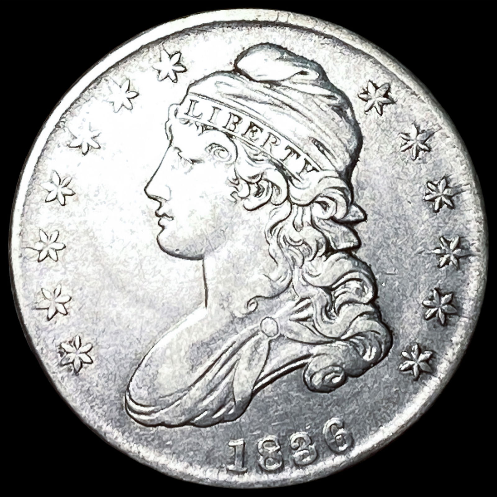 1836 Silver Capped Bust Half Dollar ABOUT UNCIRCULATED: 1836 Silver Capped Bust Half Dollar ABOUT UNCIRCULATED