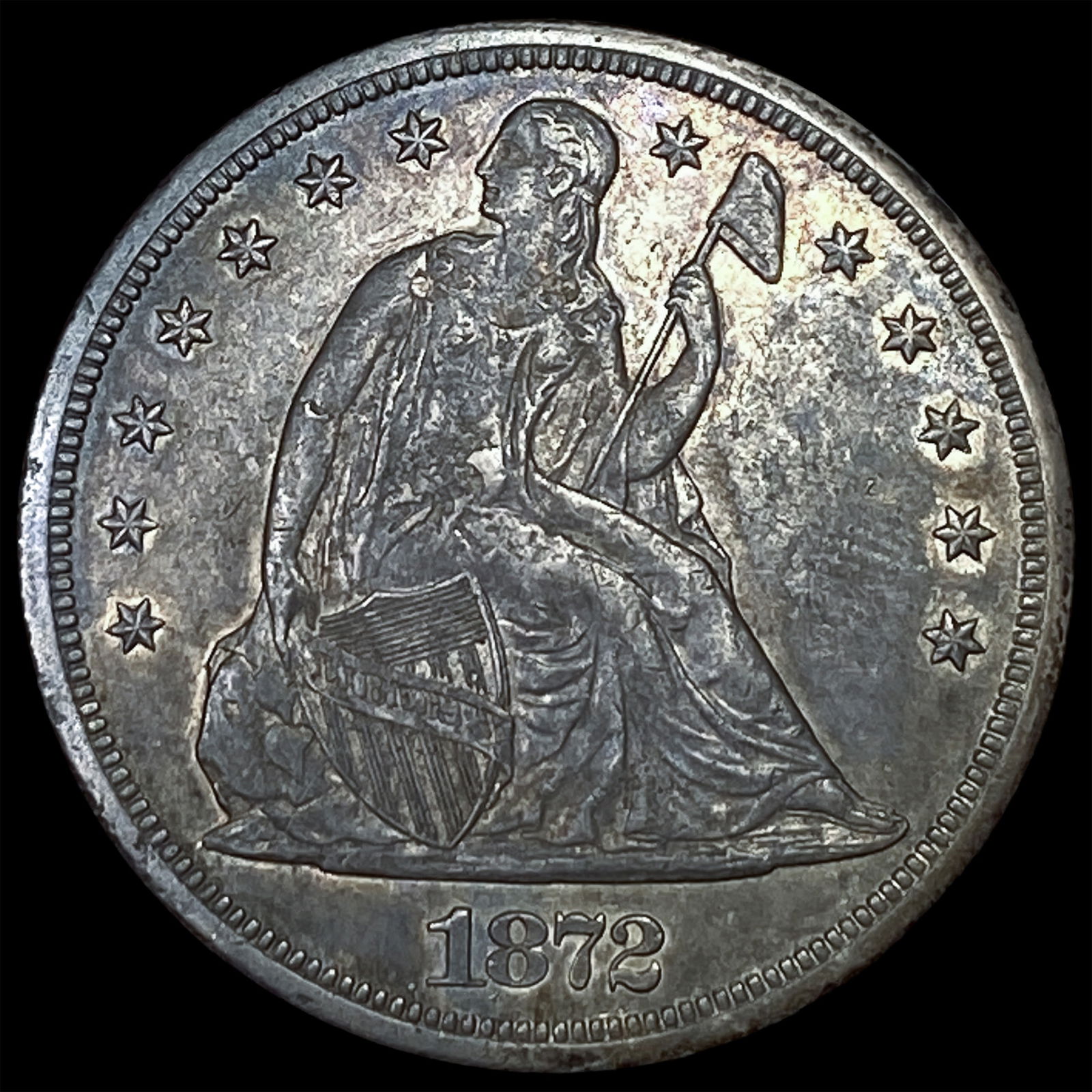1872-S Silver Seated Liberty Dollar NEARLY UNCIRCULATED: 1872-S Silver Seated Liberty Dollar NEARLY UNCIRCULATED