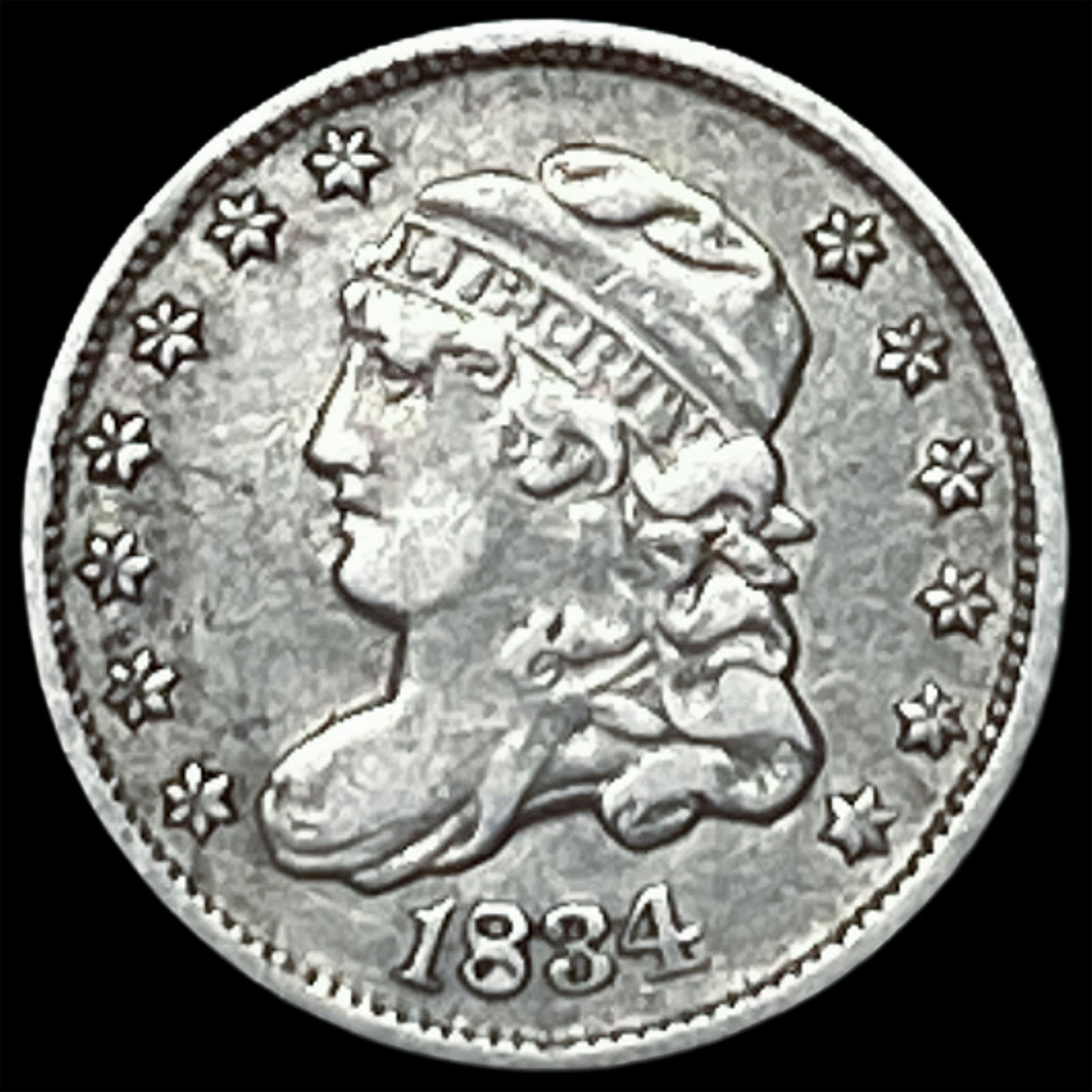 1834 Capped Bust Half Dime NEARLY UNCIRCULATED (1 of 2)