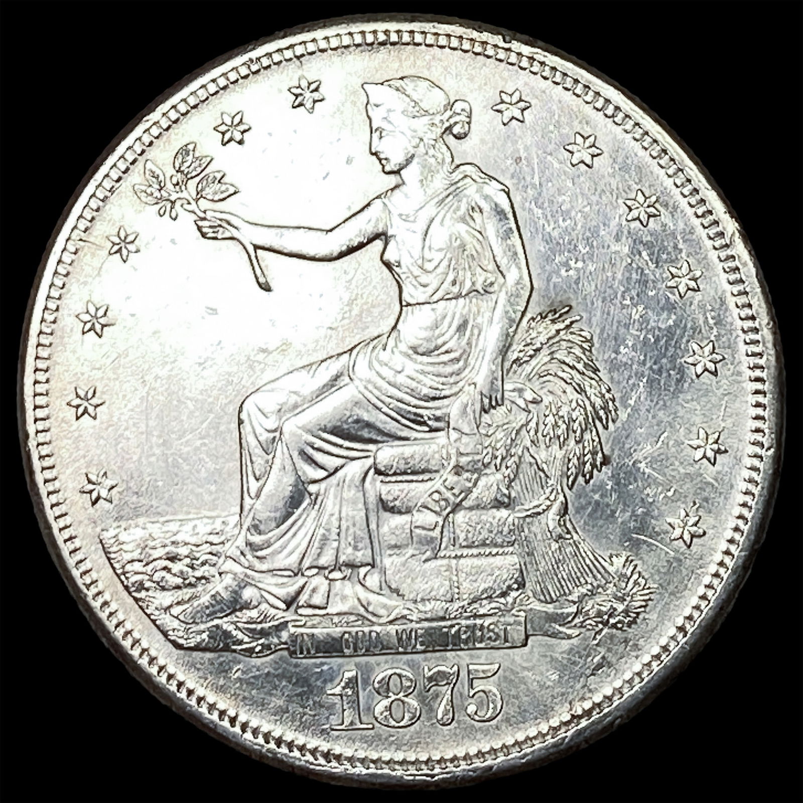 1875-S Silver Trade Dollar CLOSELY UNCIRCULATED (1 of 2)