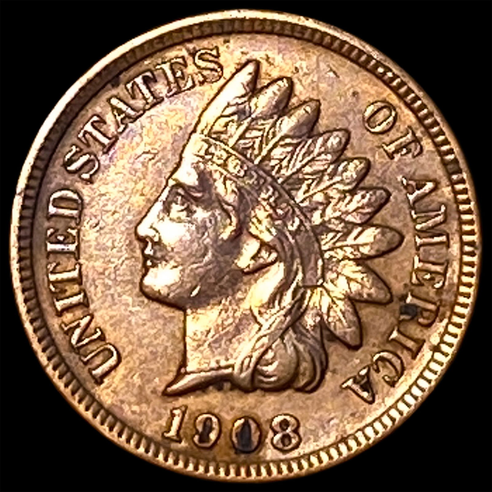 1908-S Indian Head Cent CLOSELY UNCIRCULATED (1 of 2)