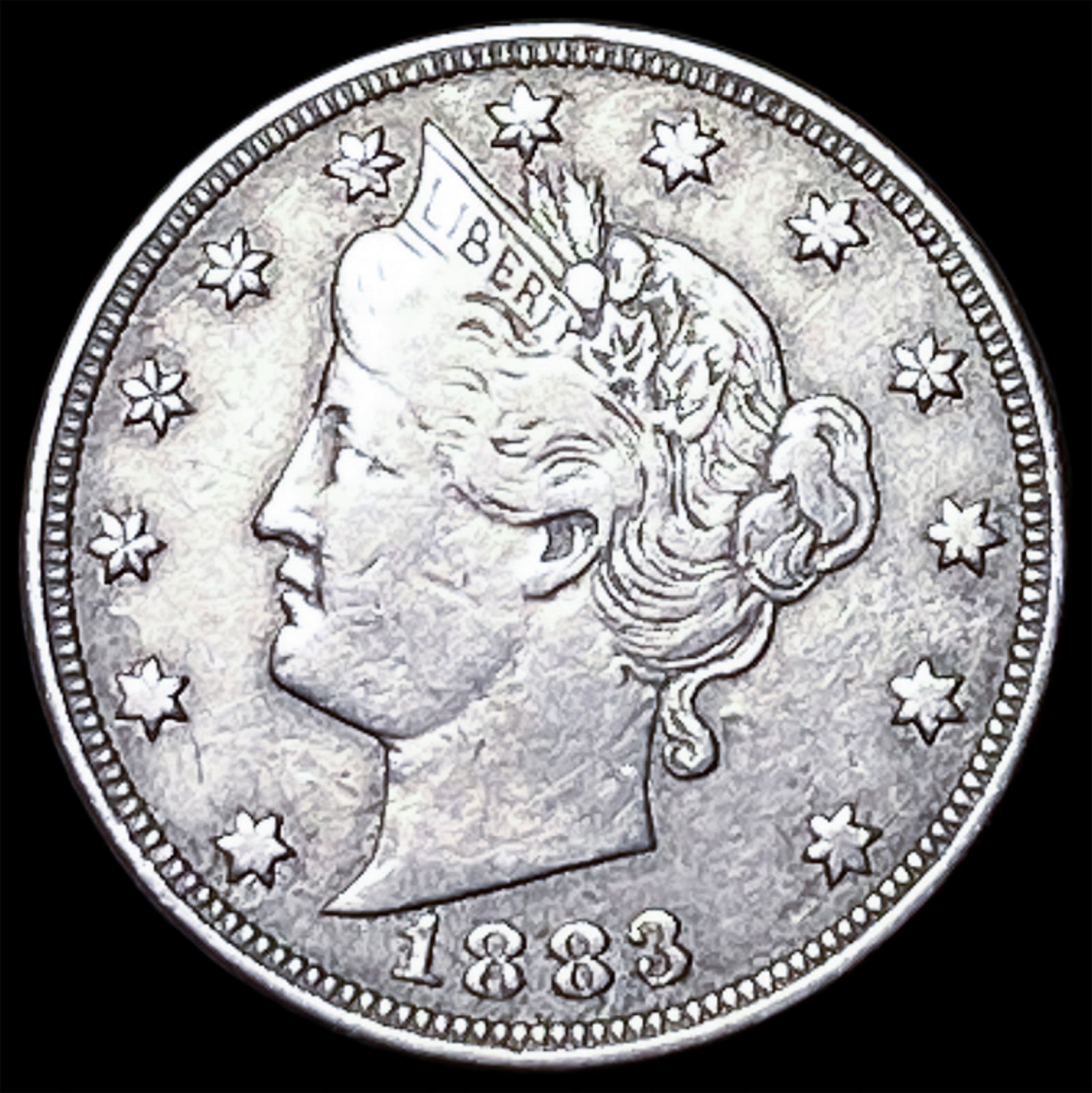 1883 Liberty Head Nickel (No Cents) NEARLY UNCIRCULATED: 1883 Liberty Head Nickel (No Cents) NEARLY UNCIRCULATED