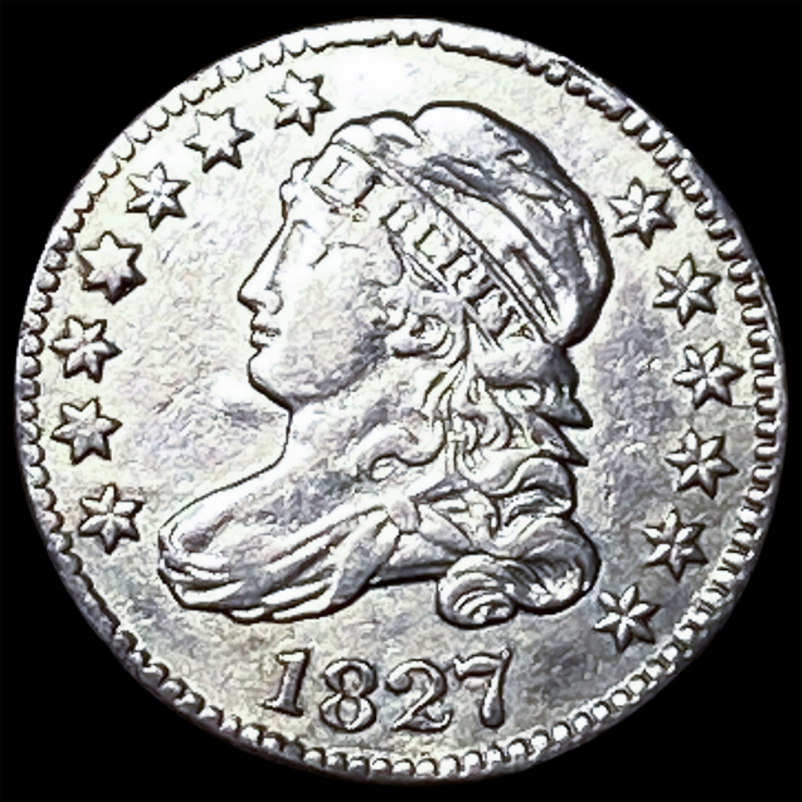 1827 Capped Bust Dime NEARLY UNCIRCULATED: 1827 Capped Bust Dime NEARLY UNCIRCULATED