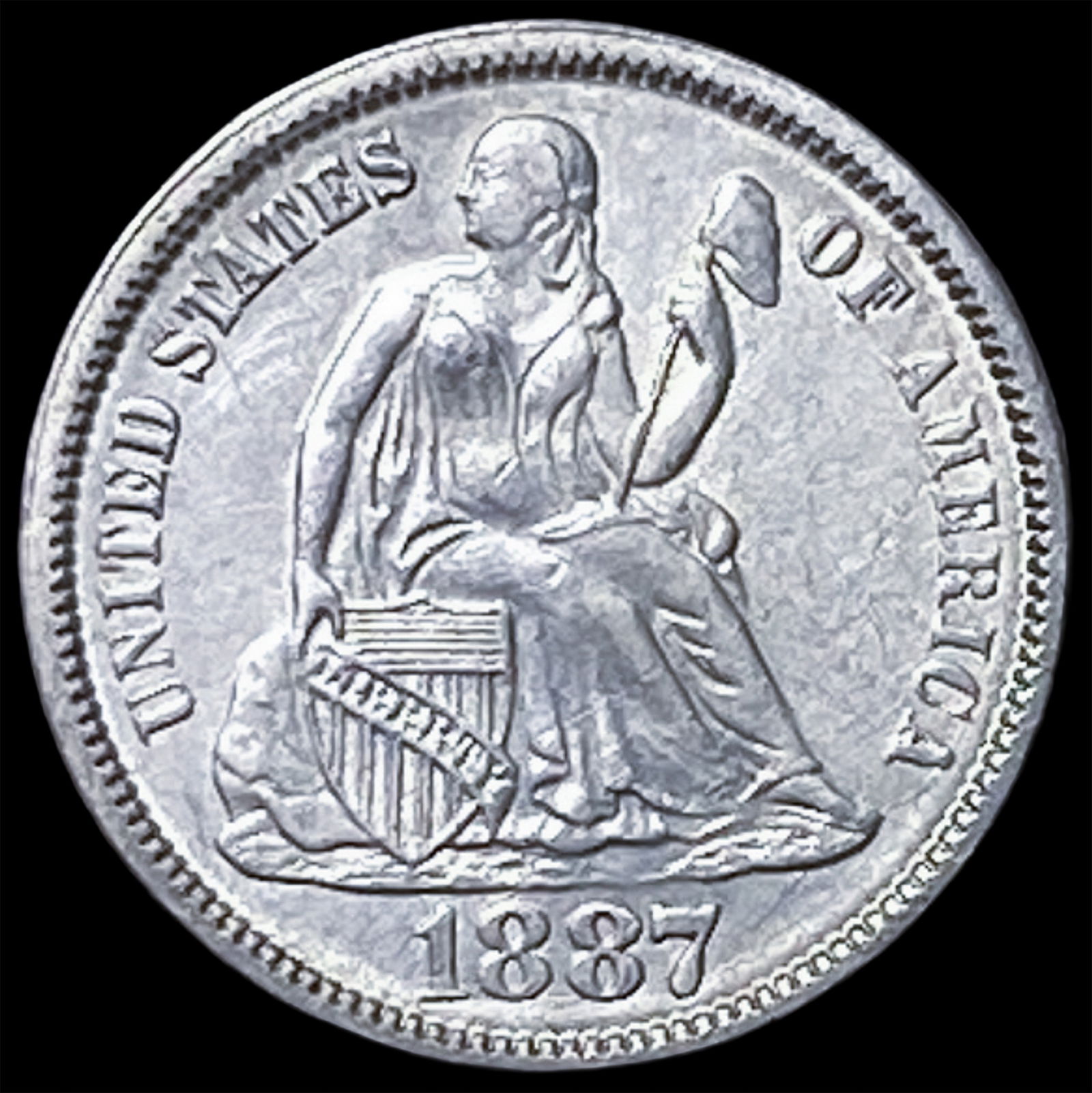1887 Seated Liberty Dime CLOSELY UNCIRCULATED (1 of 2)