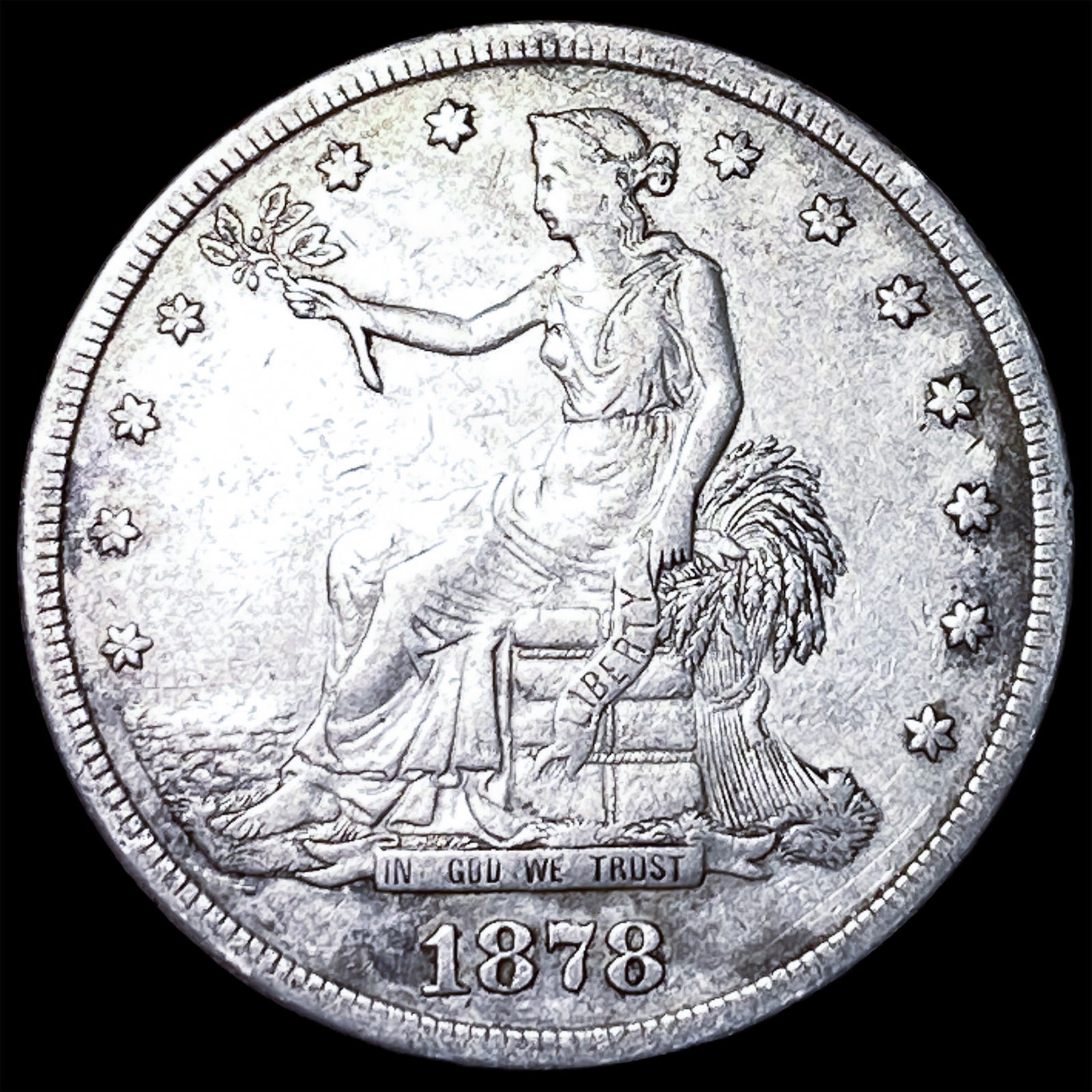 1878-S Silver Trade Dollar ABOUT UNCIRCULATED: 1878-S Silver Trade Dollar ABOUT UNCIRCULATED