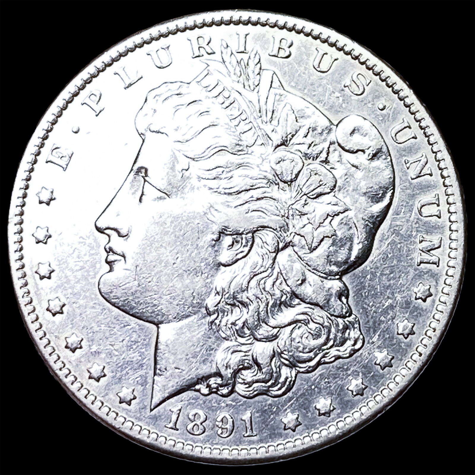 1891-CC Silver Morgan Dollar CLOSELY UNCIRCULATED: 1891-CC Silver Morgan Dollar CLOSELY UNCIRCULATED