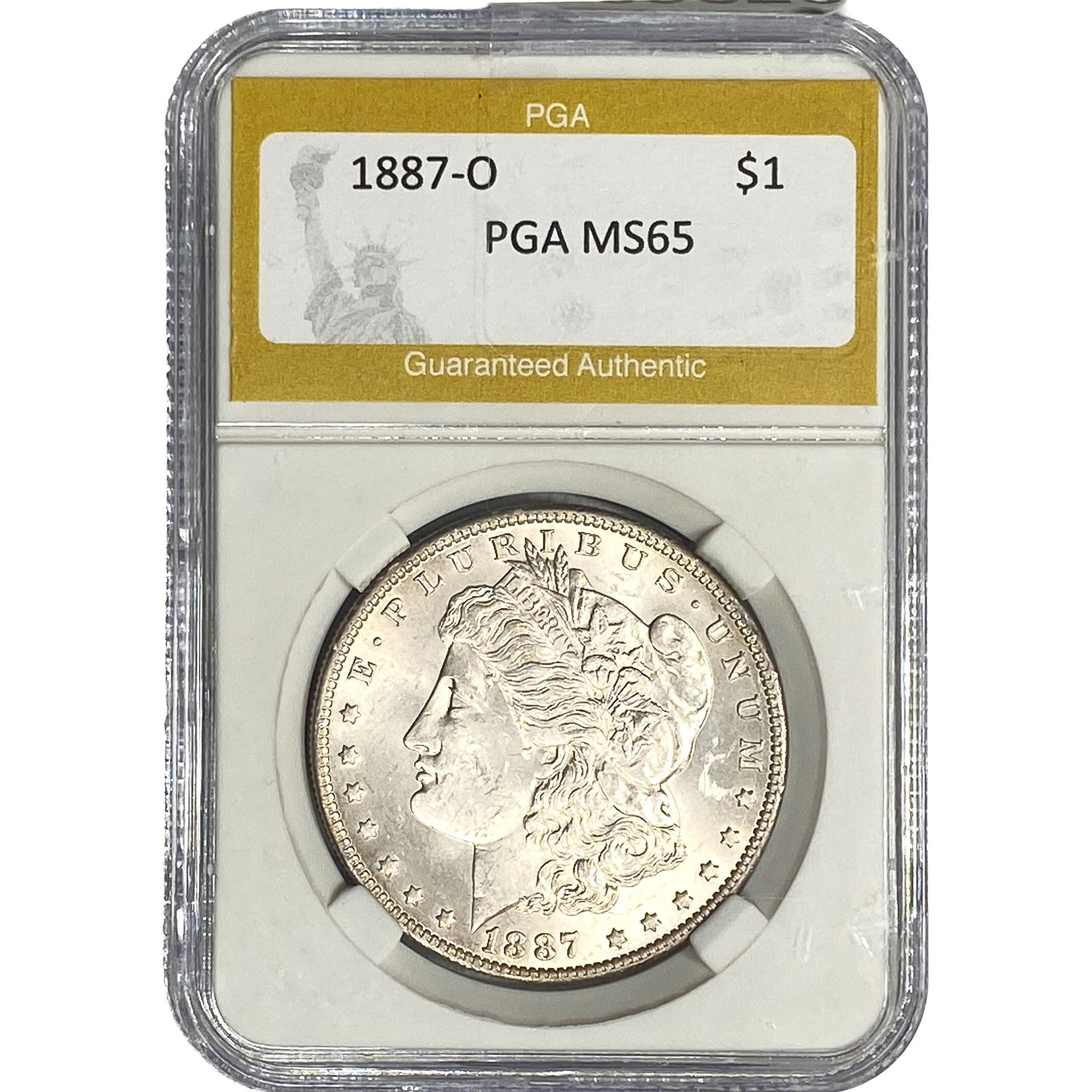 1887-O Morgan Silver Dollar PGA MS65: 1887-O Morgan Silver Dollar PGA MS65
