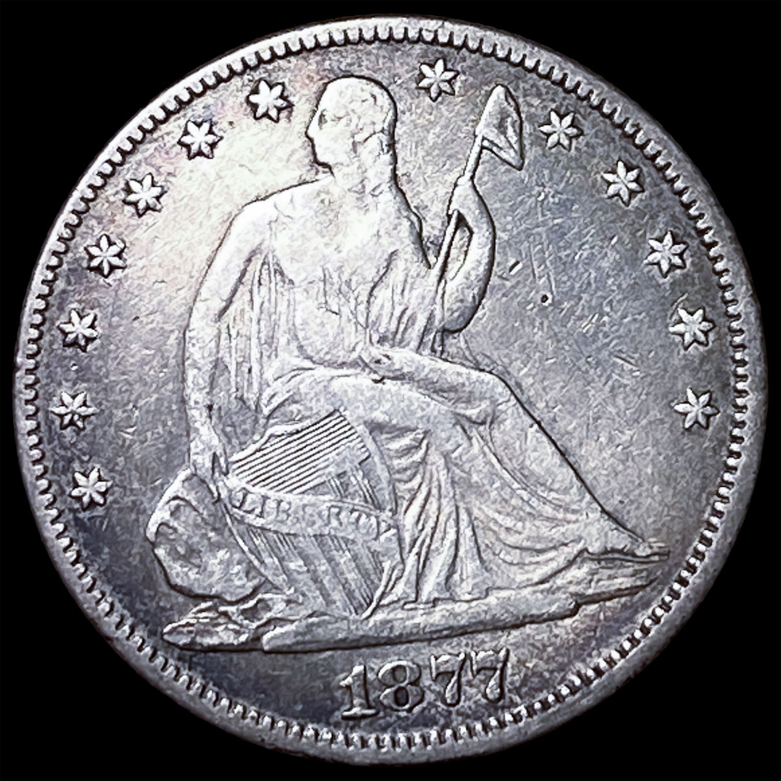 1877 Seated Liberty Half Dollar LIGHTLY CIRCULATED (1 of 2)