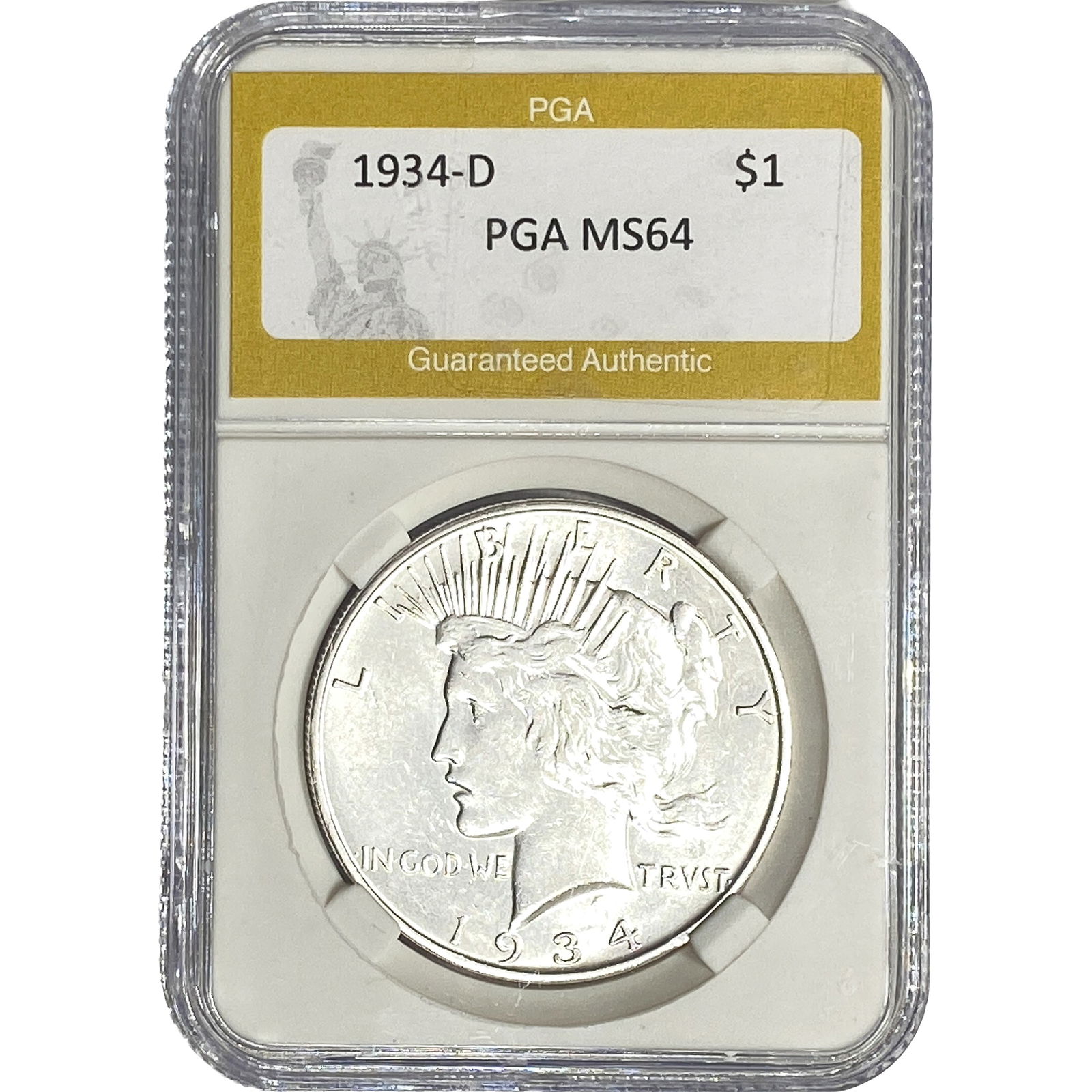 1934-D Silver Peace Dollar PGA MS64 (1 of 2)