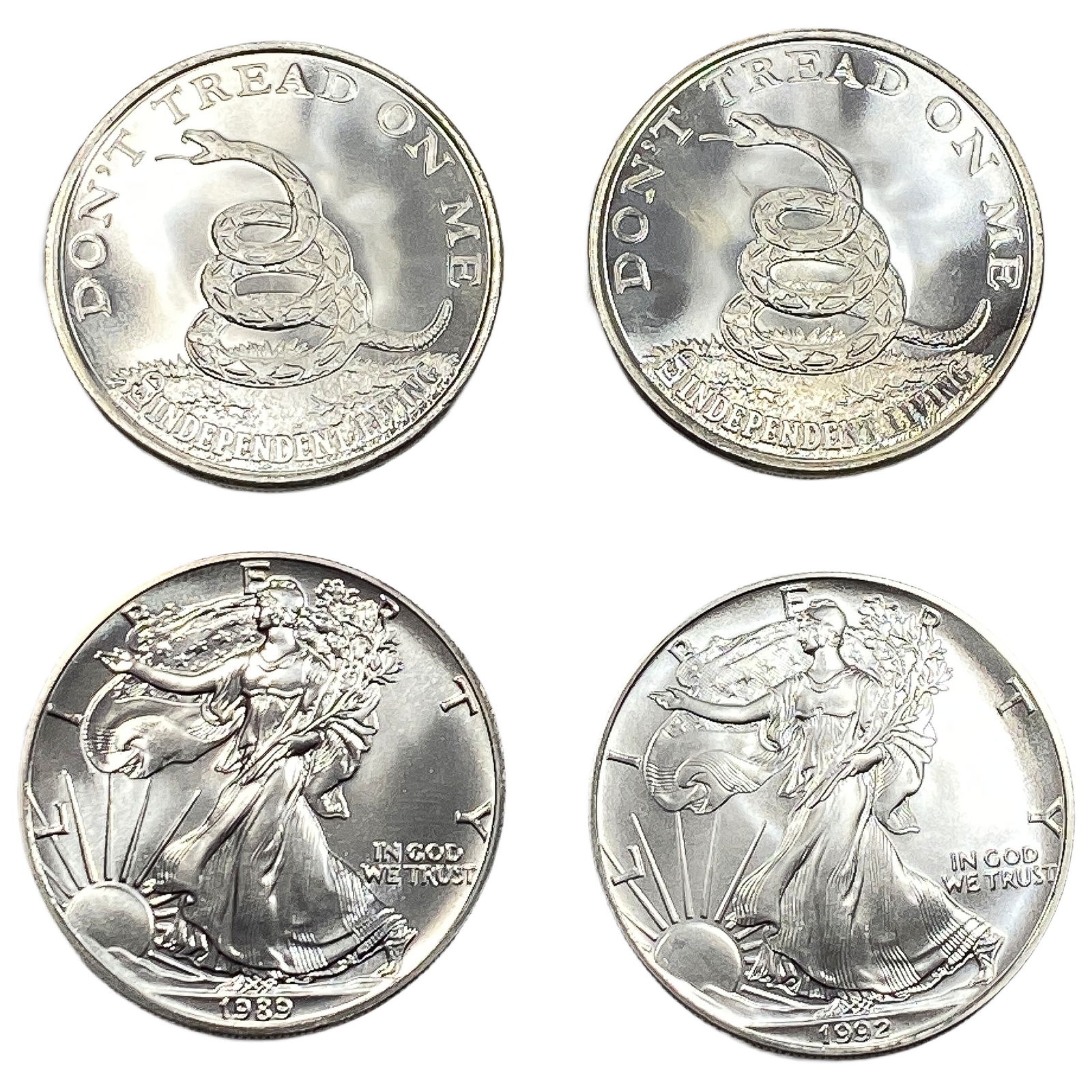 [4 Coins] 1989-1992 Silver 1oz $1's (1 of 2)