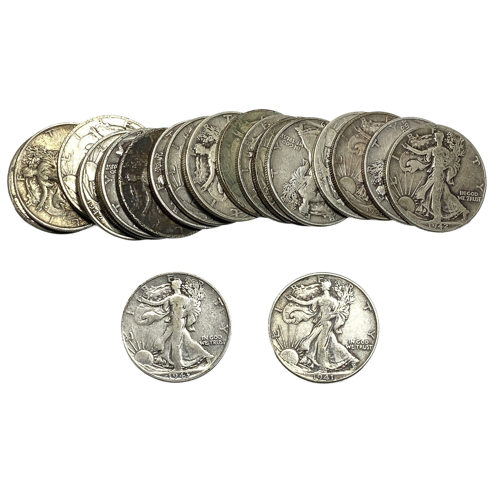 Mixed Dates Roll of Walking Liberty 50C: Mixed Dates Roll of Walking Liberty 50C