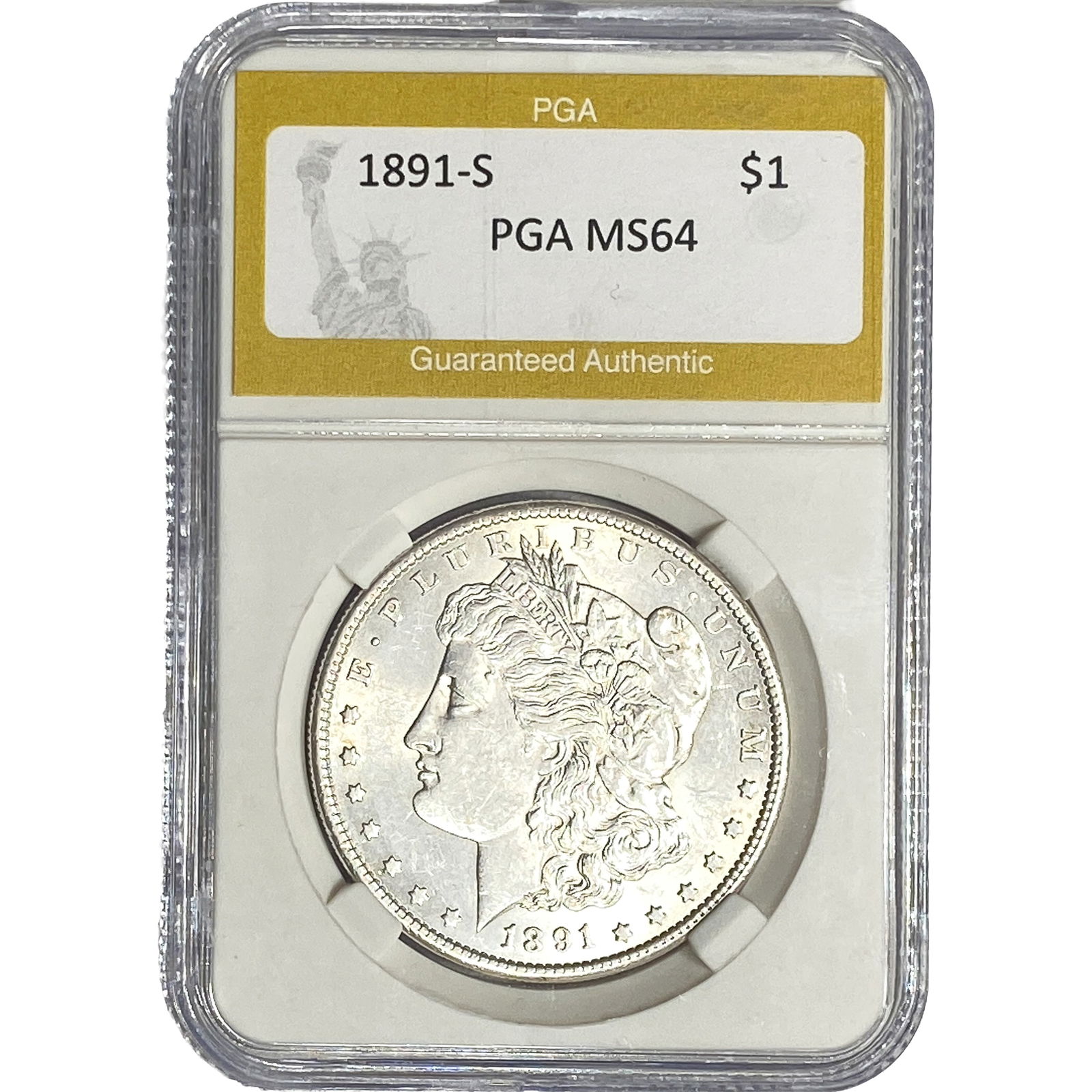 1891-S Morgan Silver Dollar PGA MS64 (1 of 2)