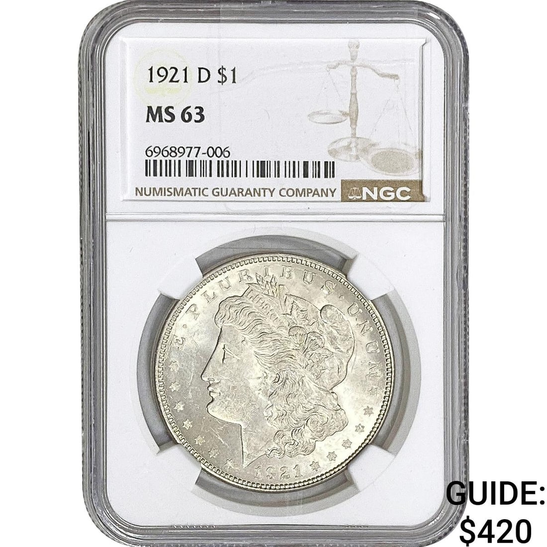 1921-D Morgan Silver Dollar NGC MS63 (1 of 2)