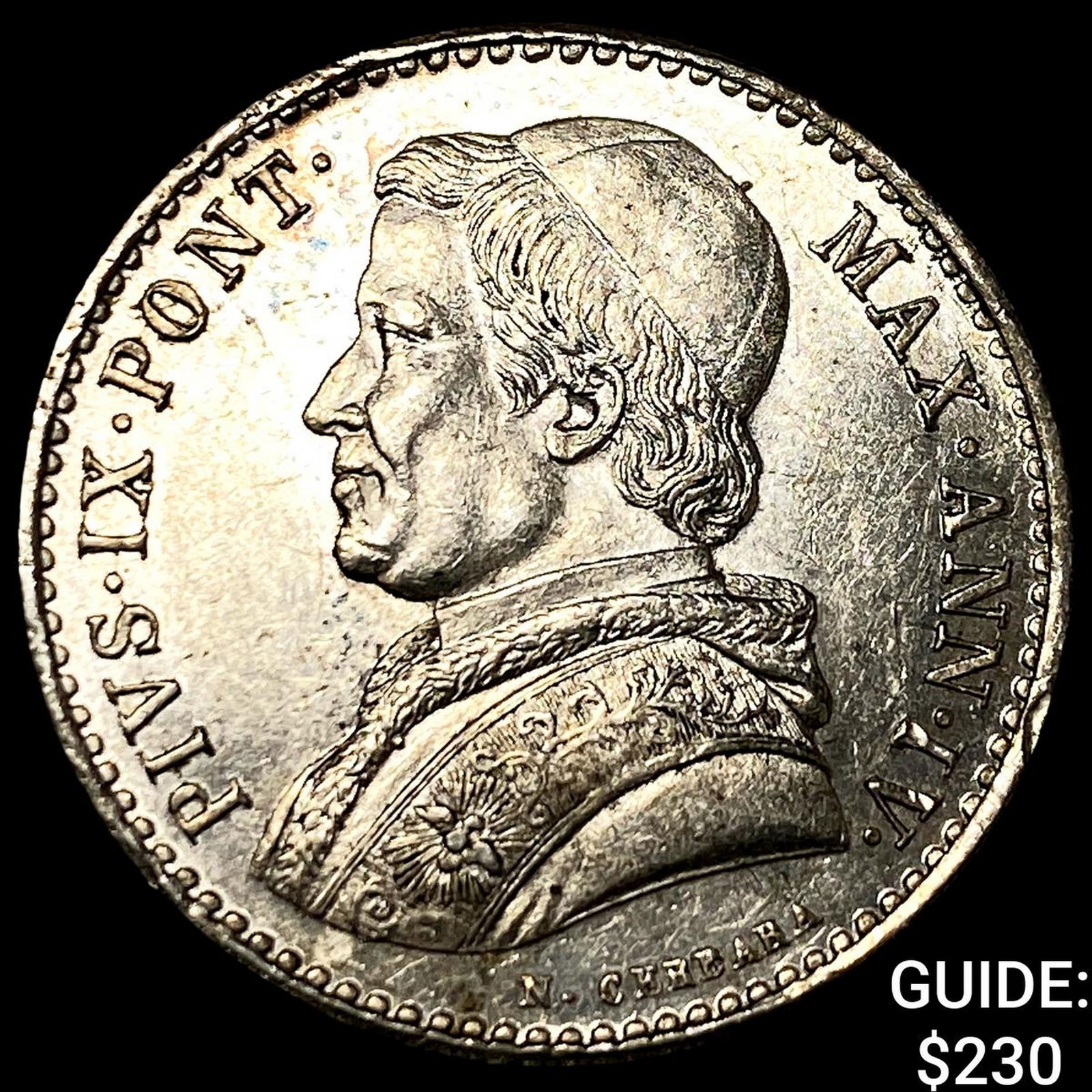 1840 Italian Papal States Silver 20 Baiocchi UNCIRCULATED: 1840 Italian Papal States Silver 20 Baiocchi UNCIRCULATED