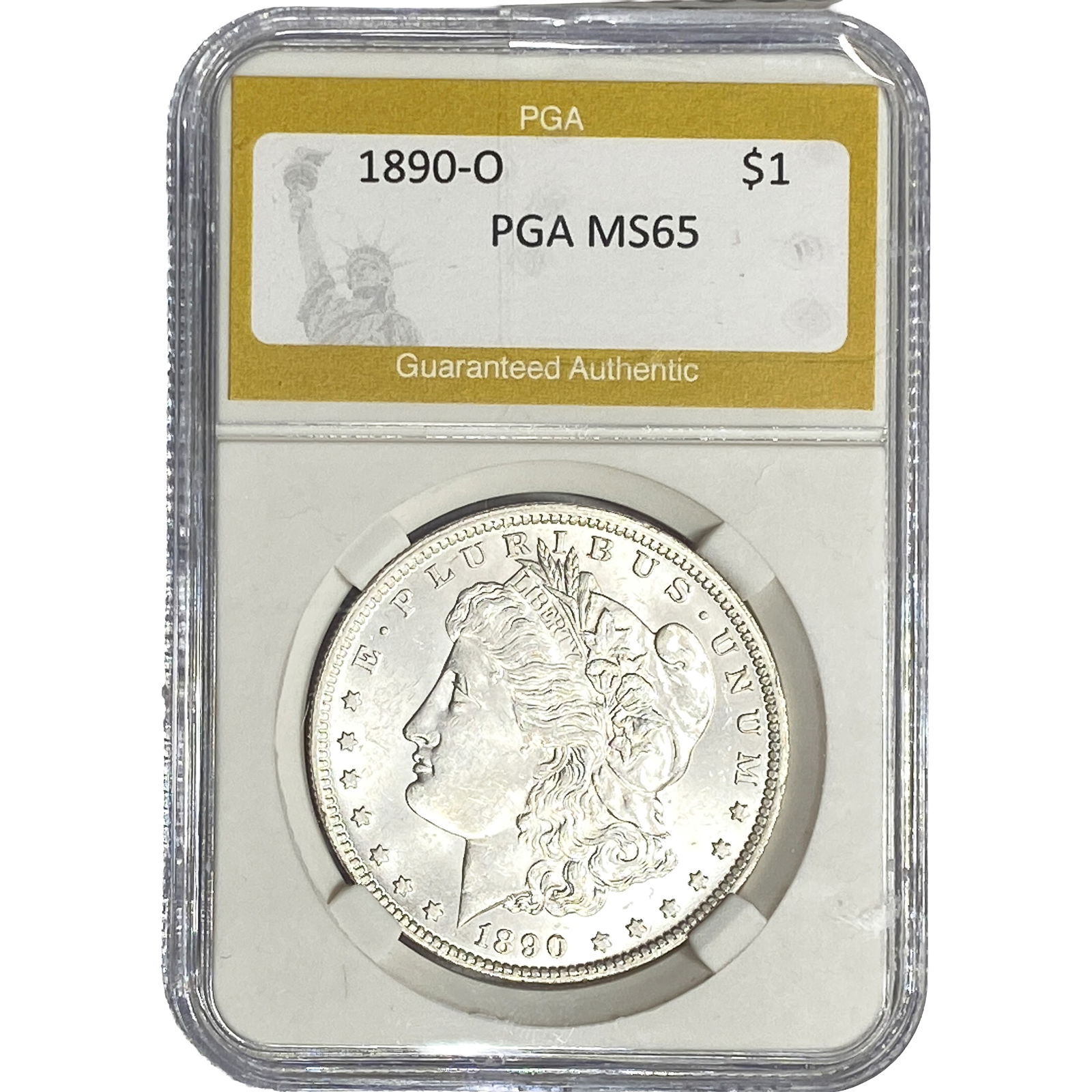 1890-O Morgan Silver Dollar PGA MS65 (1 of 2)