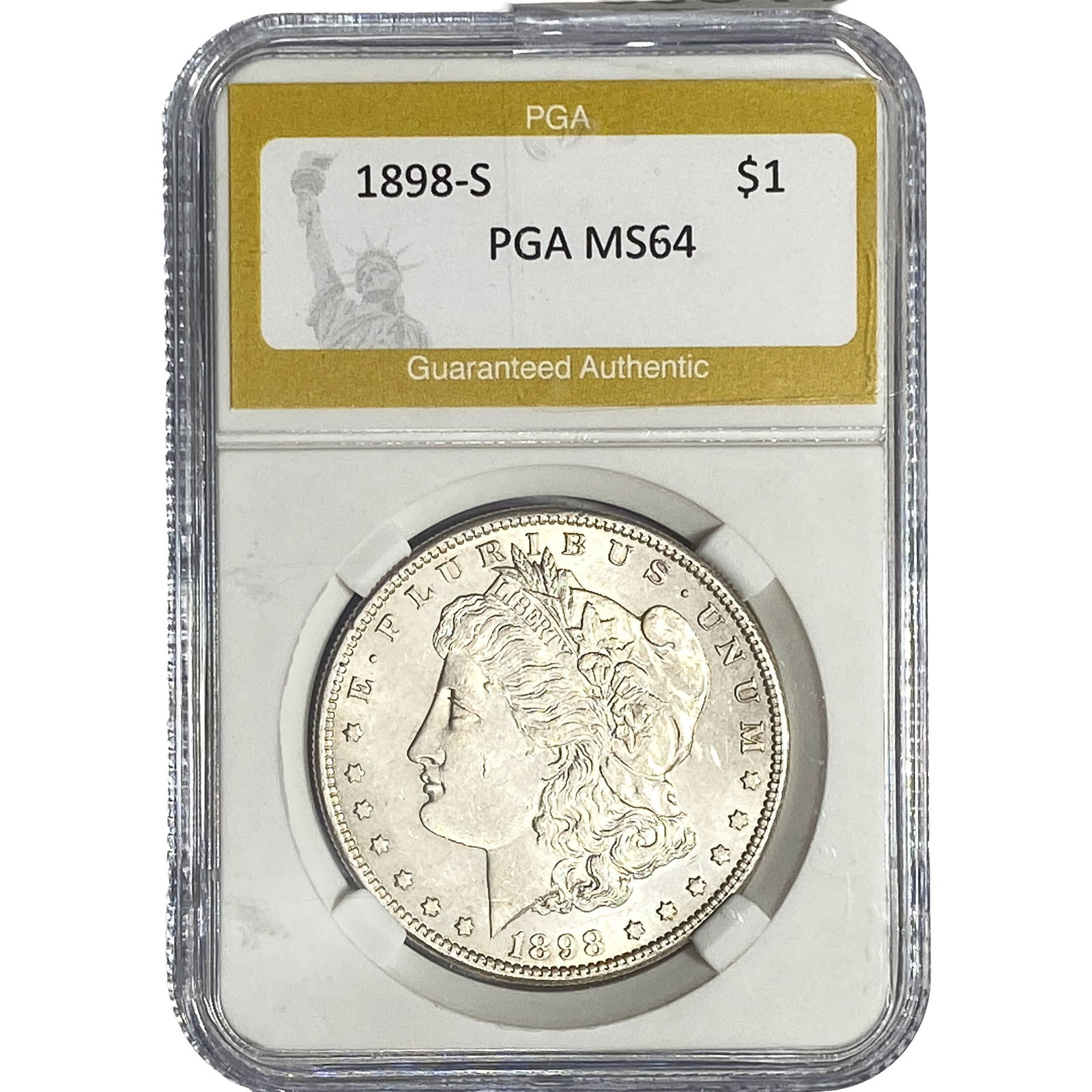 1898-S Morgan Silver Dollar PGA MS64: 1898-S Morgan Silver Dollar PGA MS64