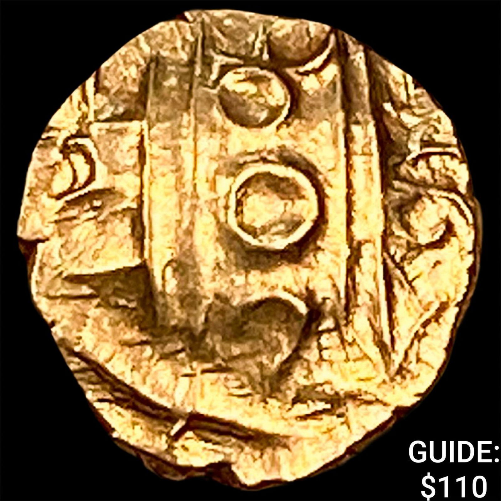 1600-1800 India .014oz Gold Fanam UNCIRCULATED: 1600-1800 India .014oz Gold Fanam UNCIRCULATED